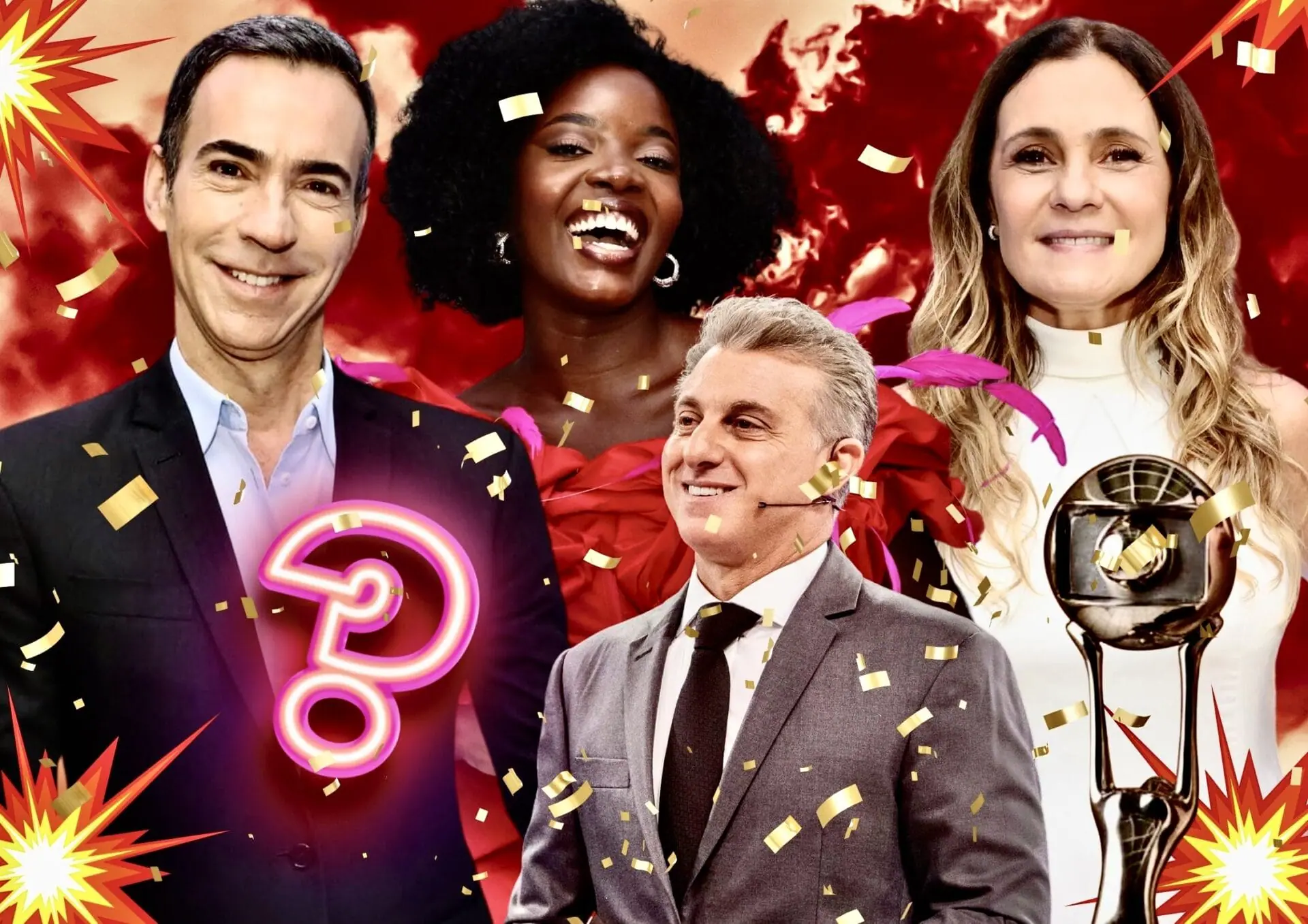 Luciano Huck nos bastidores do 'Domingão'