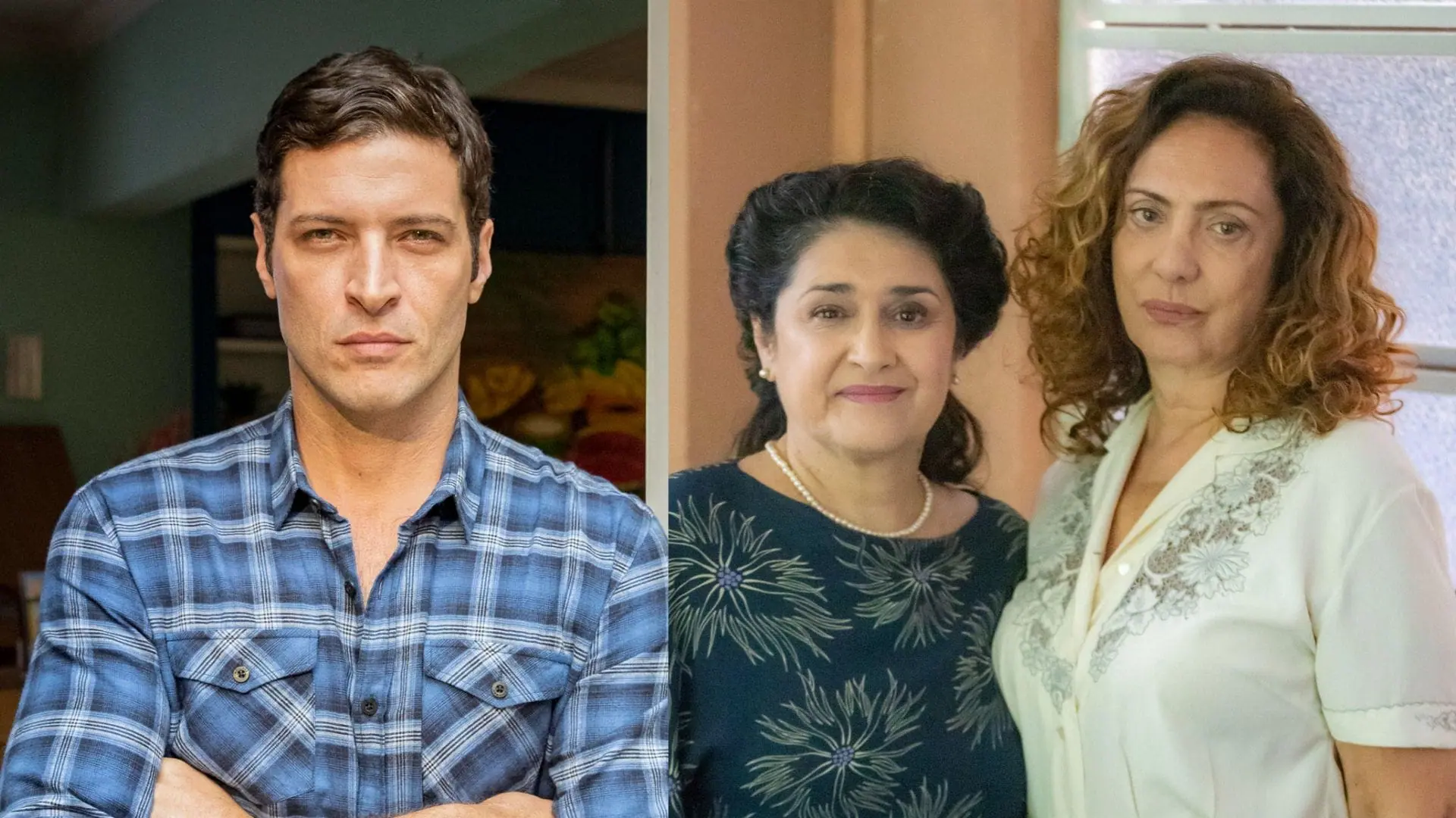 Marino (Leandro Lima), Angelina (Inez Viana) e Agatha (Eliane Giardini) em Terra e Paixão