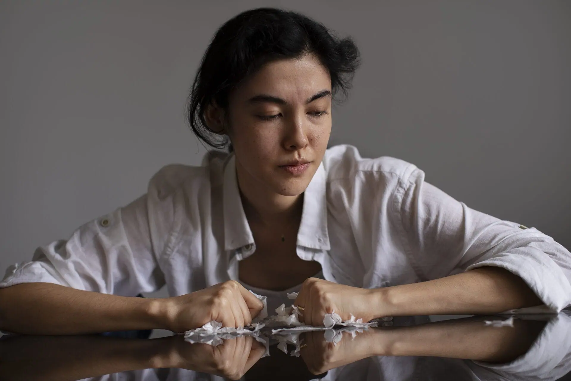 Young woman dealing with anxiety