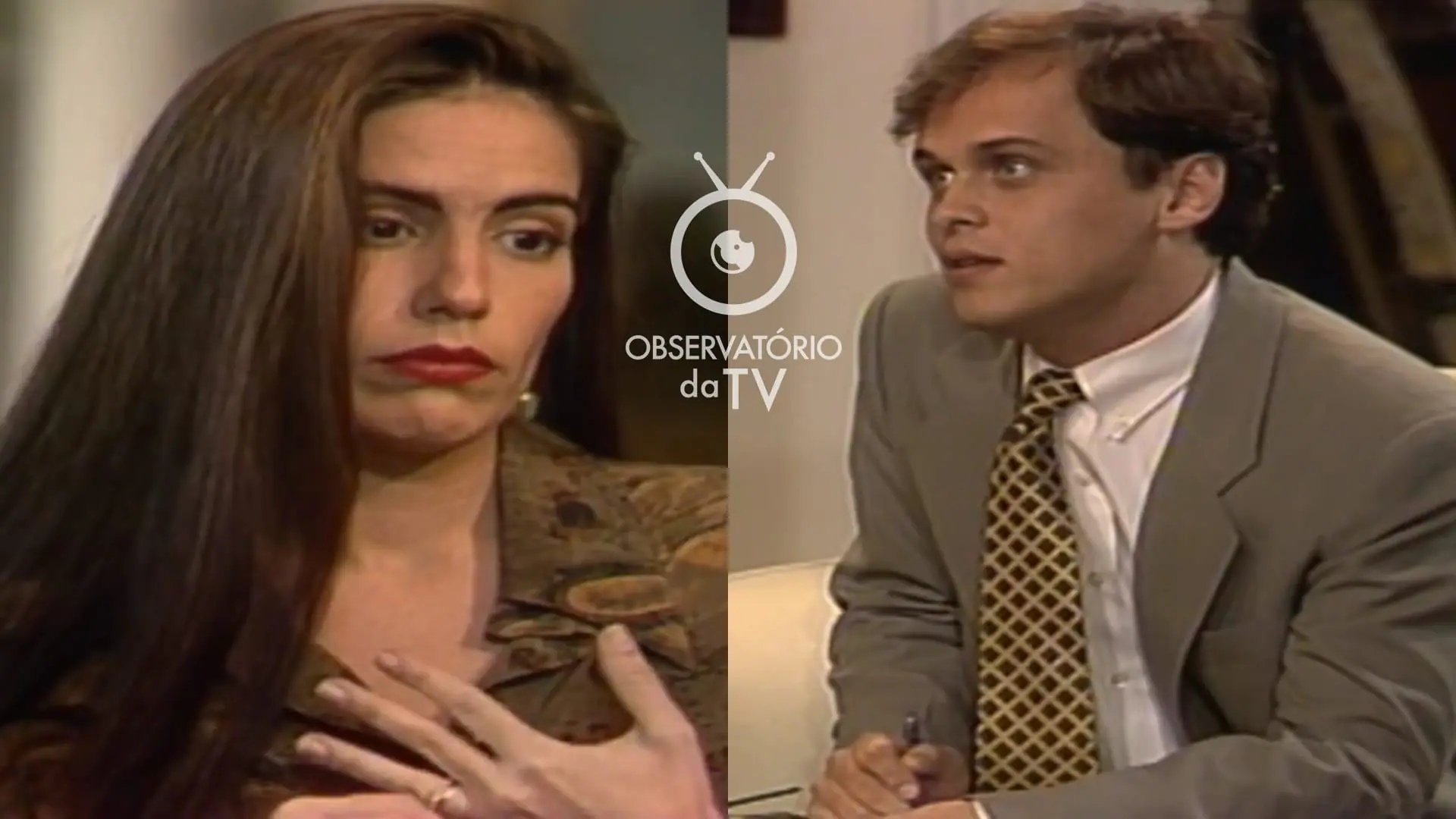 Raquel (Gloria Pires) e Marcos (Guilherme Fontes) de Mulheres de Areia