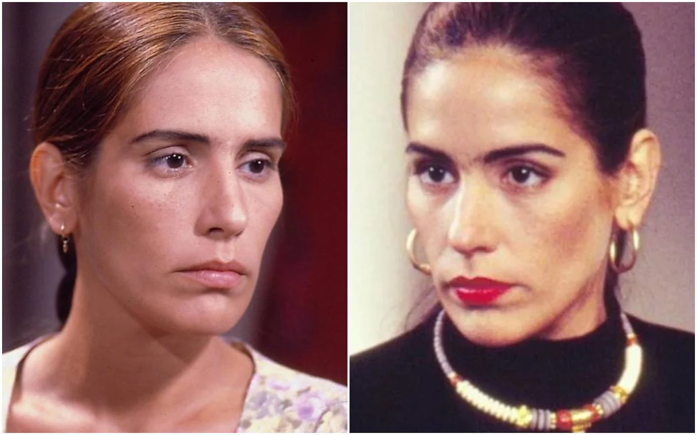 Ruth (Glória Pires) e Raquel (Glória Pires) em Mulheres de Areia