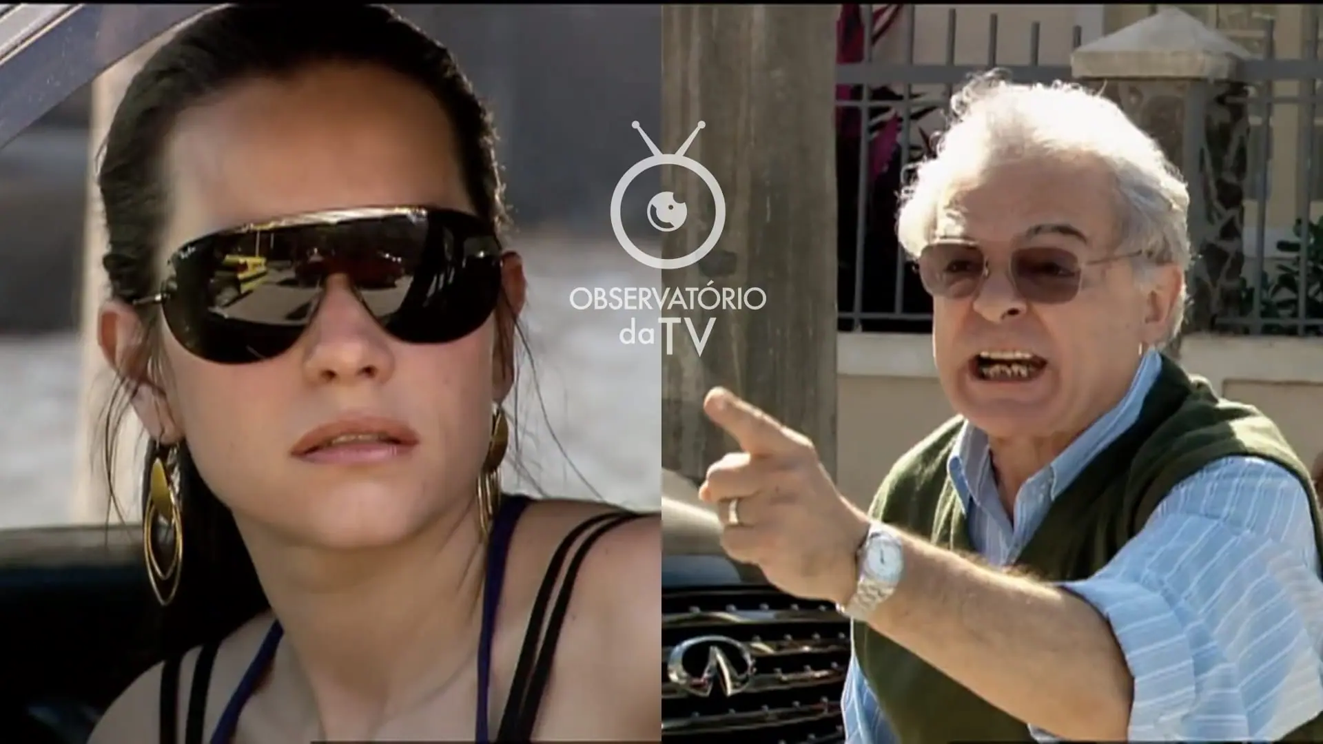 Taís (Alessandra Negrini) e Isidoro (Othon Bastos) de Paraíso Tropical