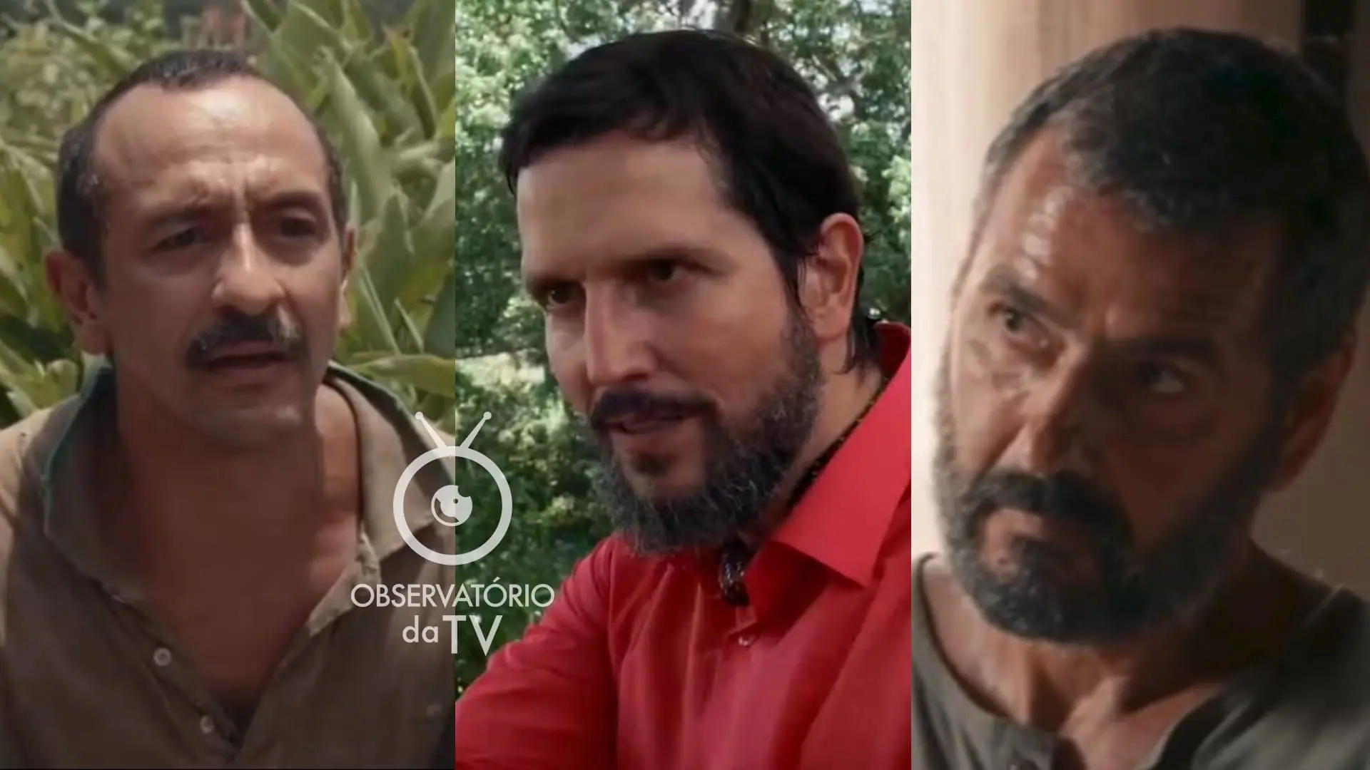 Tião (Irandhir Santos), Egídio (Vladimir Brichta) e José Inocêncio (Marcos Palmeira) de Renascer