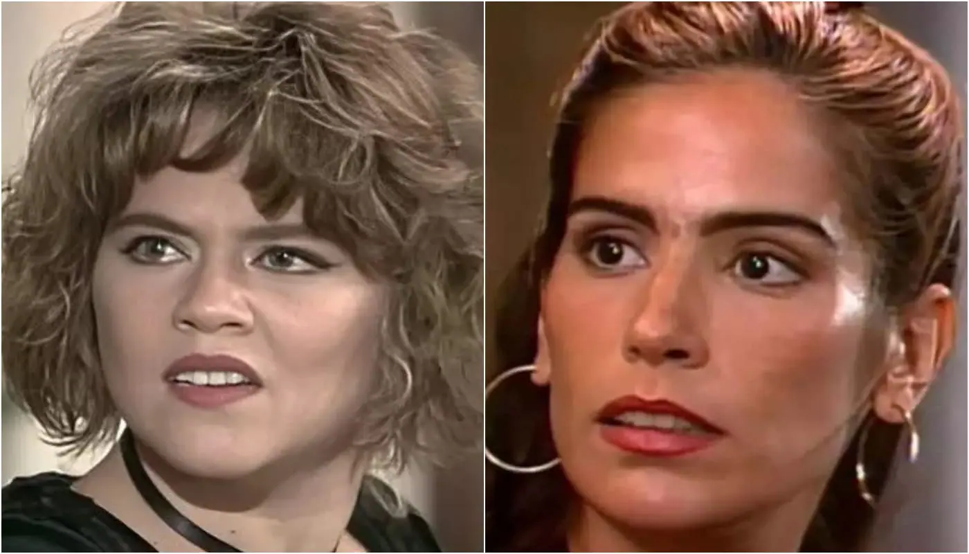 Malu (Vivianne Pasmanter) e Raquel (Glória Pires) em Mulheres de Areia