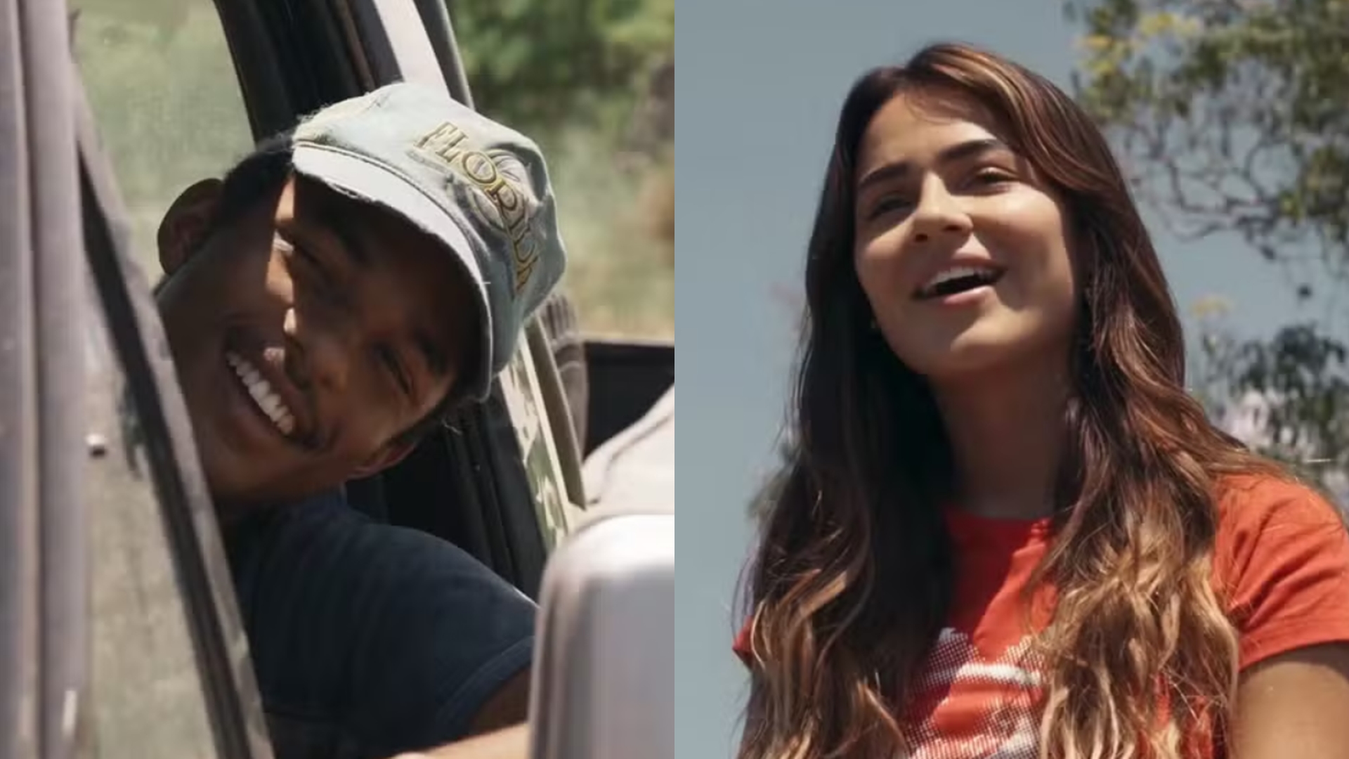 João Pedro (Juan Paiva) e Sandra (Giullia Buscacio) de Renascer
