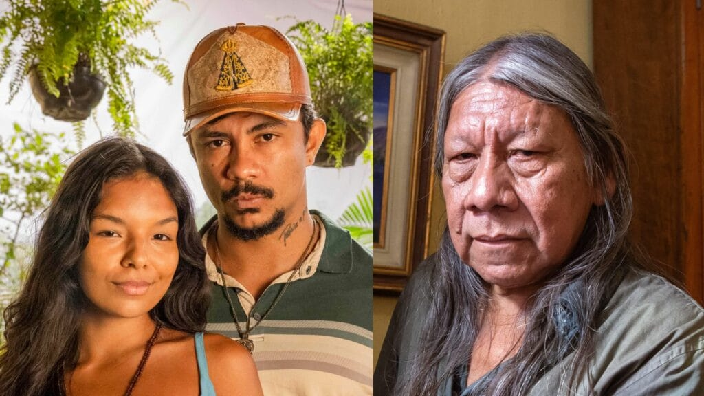 Ritinha (Mel Muzzillo), Damião (Xamã) e Chico (Mac Suara) em Renascer