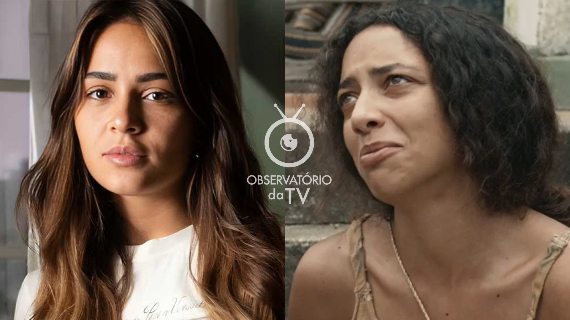 Sandra (Giullia Buscacio) e Joana (Alice Carvalho) de Renascer