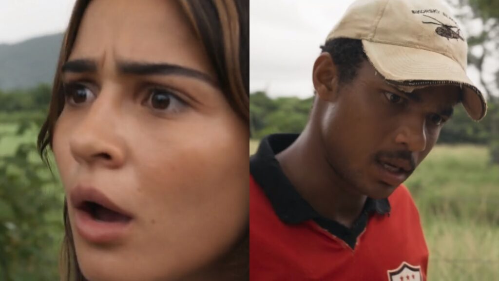Sandra (Giullia Buscacio) e João Pedro (Juan Paiva) de Renascer