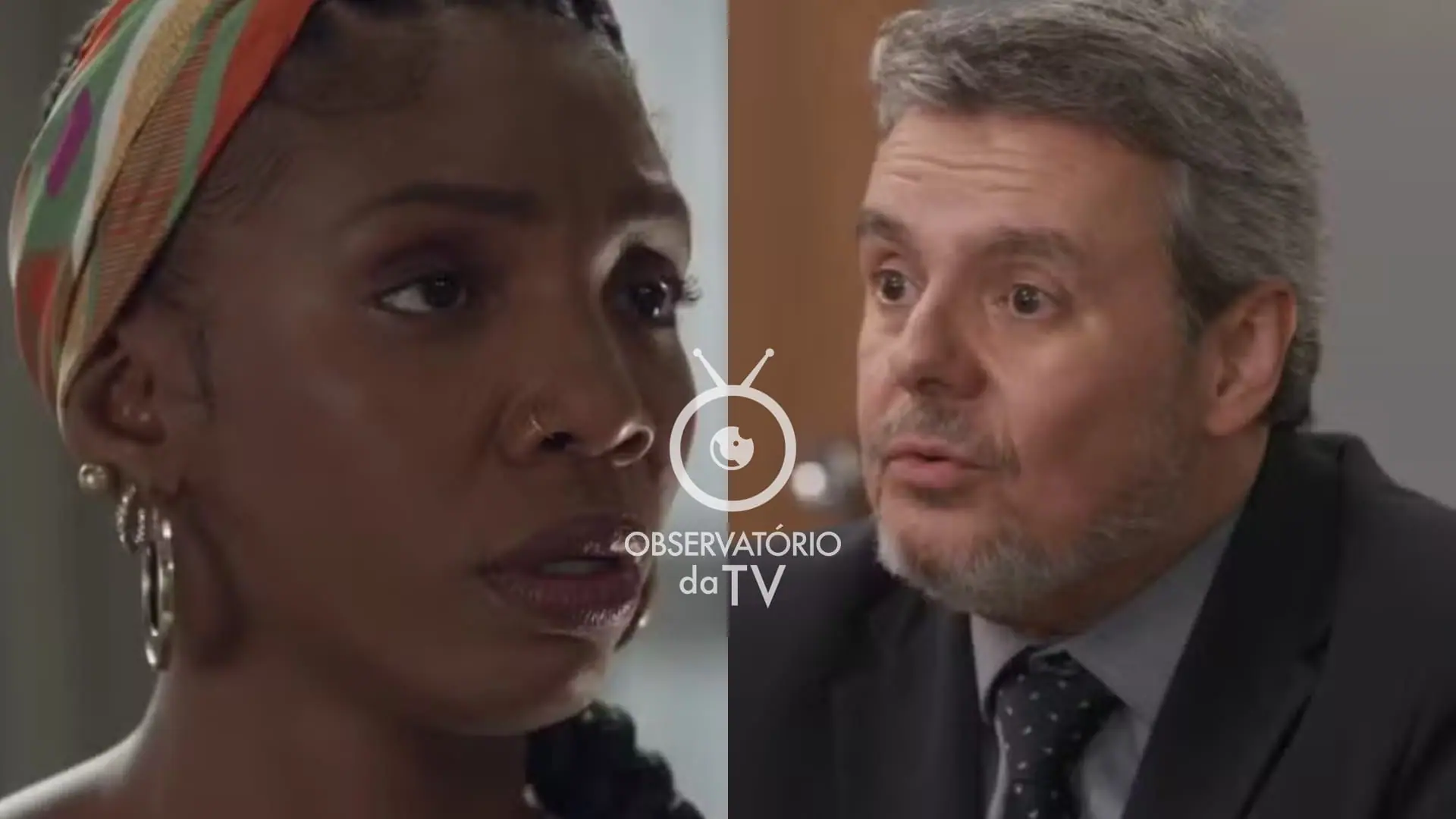 Taís (Késia) e Roberto (Cássio Gabus Mendes) de Elas por Elas