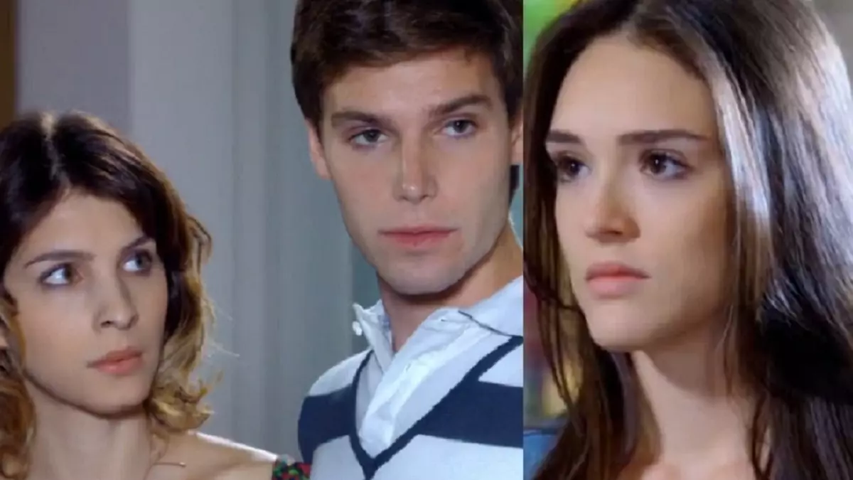 Isadora (Giselle Batista), Conrado (Jonatas Faro) e Isadora (Giselle Batista) em Cheias de Charme