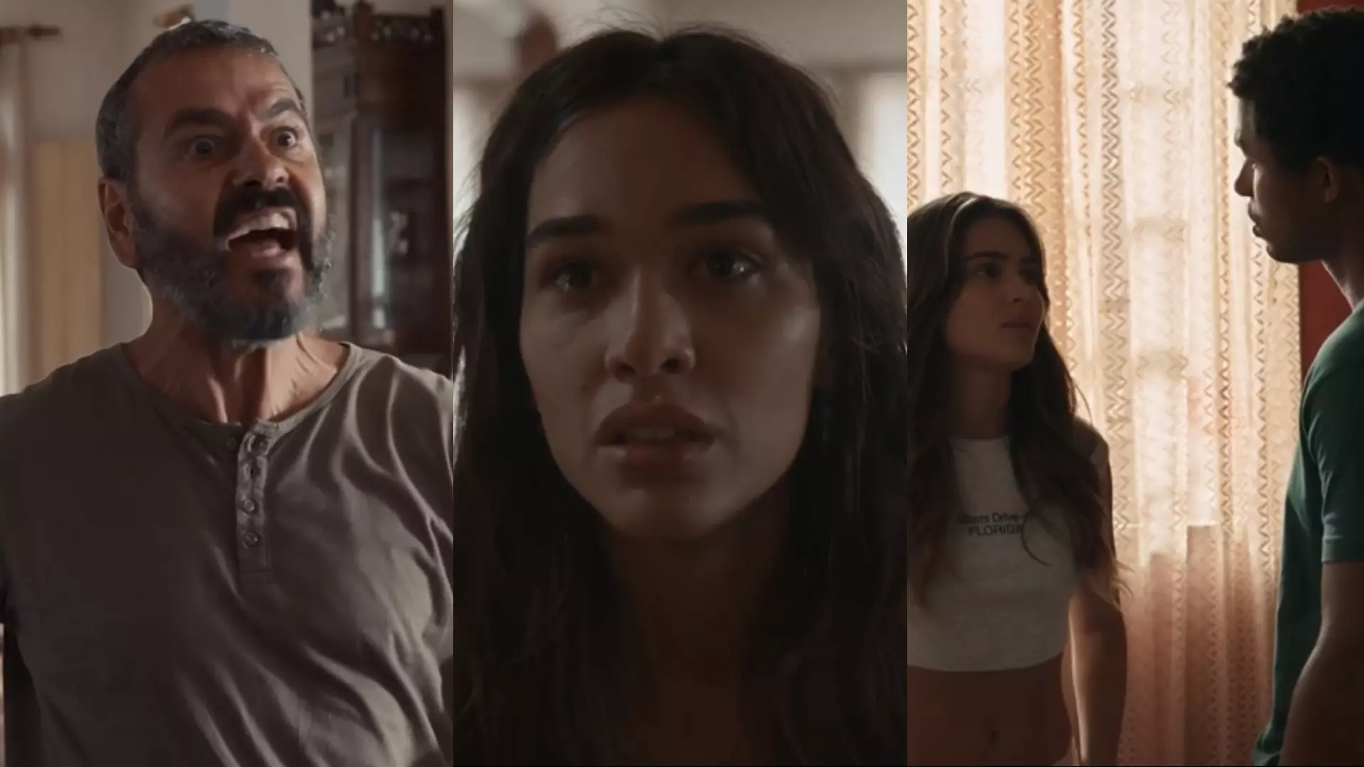 José Inocêncio (Marcos Palmeira), Mariana (Theresa Fonseca), Sandra (Giullia Buscacio) e João Pedro (Juan Paiva) de Renascer