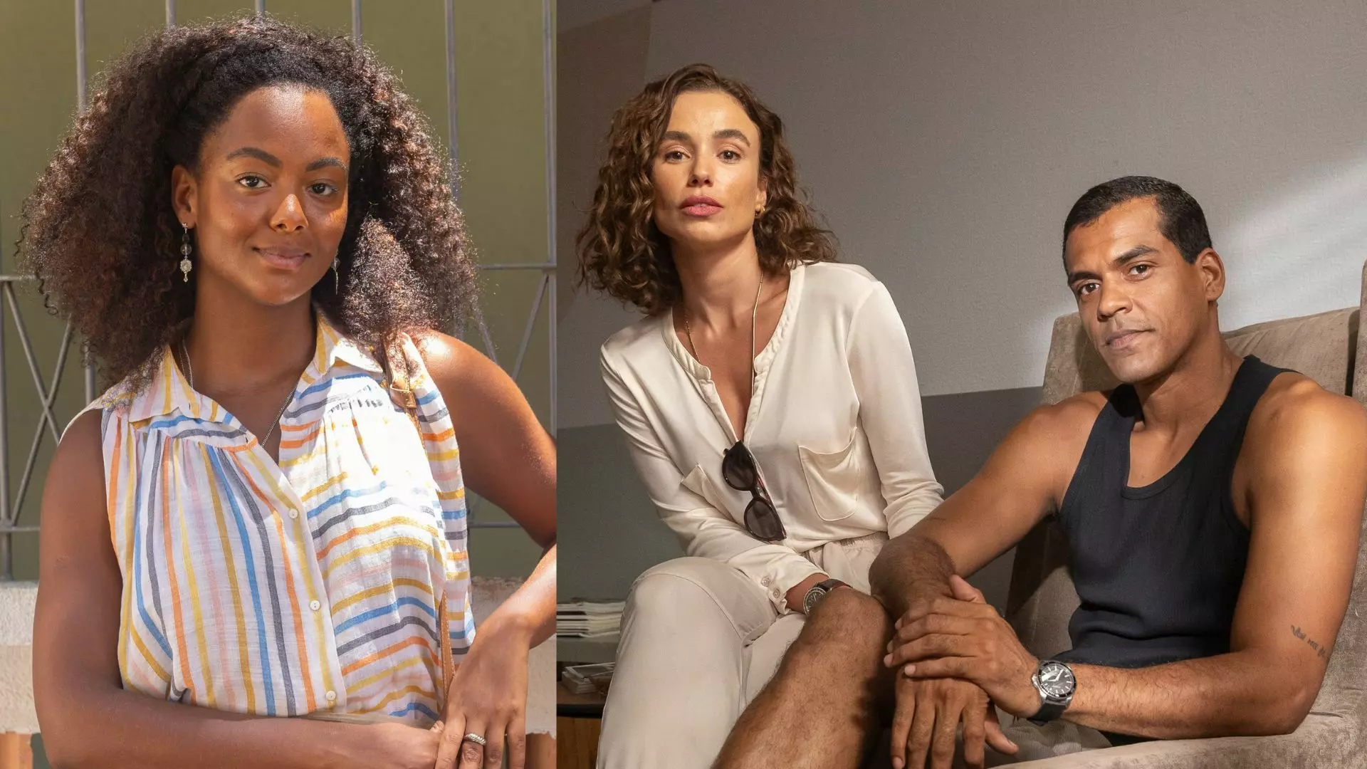Kika (Juliane Araújo), José Bento (Marcelo Mello Jr) e Lu ( Eli Ferreira) em Renascer