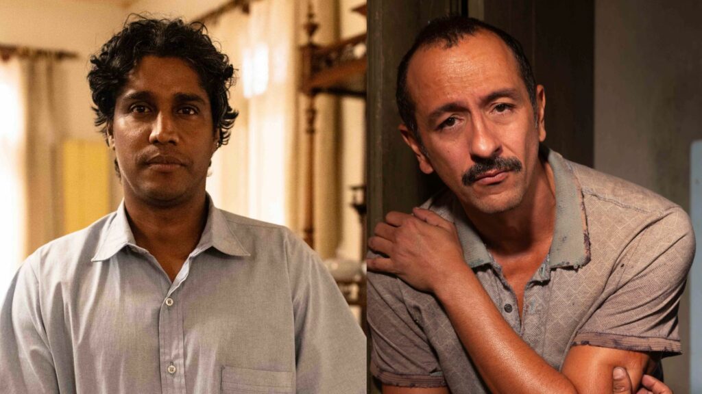 Pastor Lívio (Breno da Matta) e Tião Galinha (Irandhir Santos) em Renascer