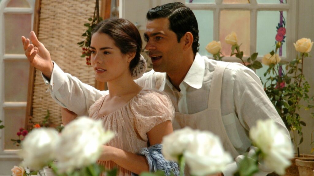 Rafael (Eduardo Moscovis) e Luna (Liliana Castro) em Alma Gêmea