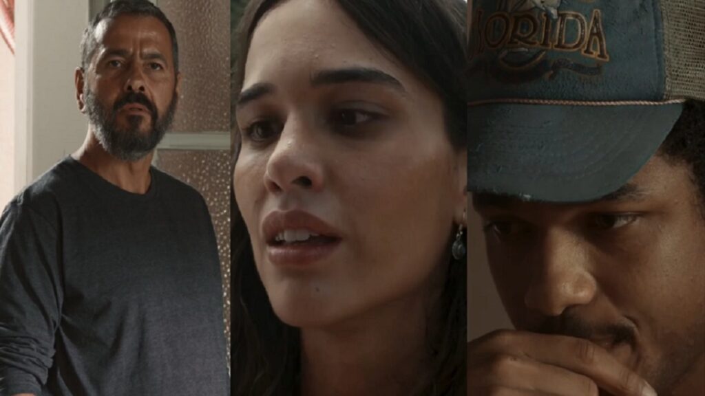 José Inocêncio (Marcos Palmeira), Mariana (Theresa Fonseca) e João Pedro (Juan Paiva) em Renascer