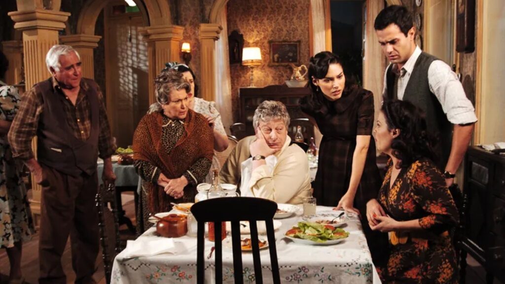 Luis Gustavo, Nicette Bruno, Fulvio Stefanini, Fernanda Machado e Rodrigo Phavanello em Alma Gêmea