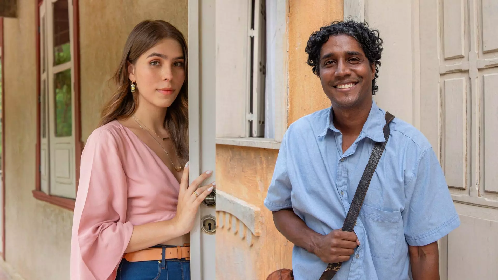 Buba (Gabriela Medeiros) e Pastor Lívio (Breno da Matta) em Renascer