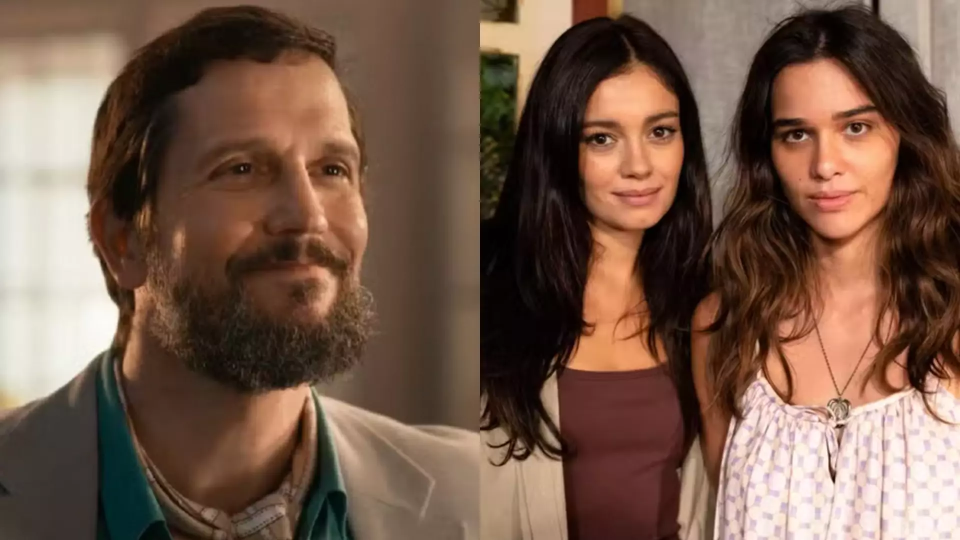 Egídio (Vladimir Brichta), Eliana (Sophie Charlotte) e Mariana (Theresa Fonseca) de Renascer