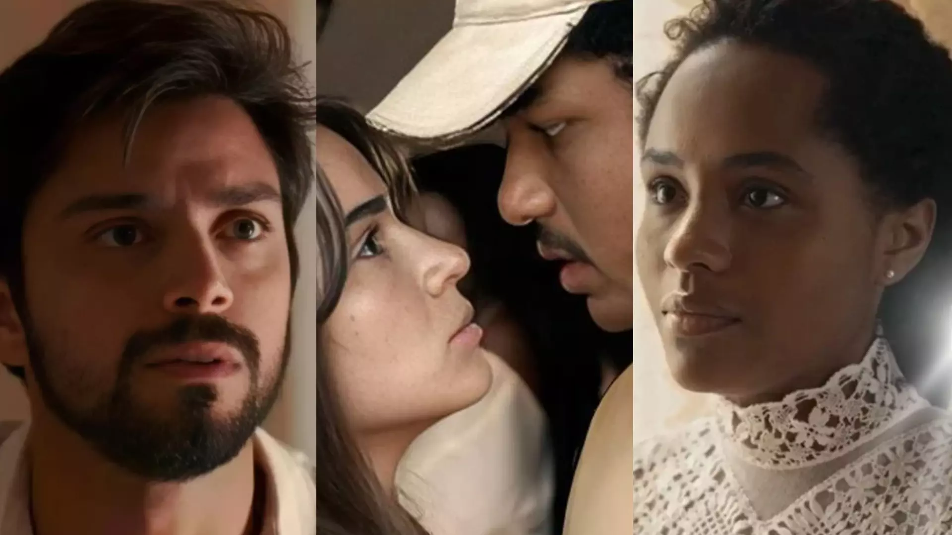 José Venâncio (Rodrigo Simas), Sandra (Giullia Buscacio), João Pedro (Juan Paiva) e Maria Santa (Duda Santos) de Renascer