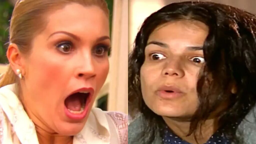 Cristina (Flávia Alessandra) e Alexandra (Níve Stelmann) de Alma Gêmea