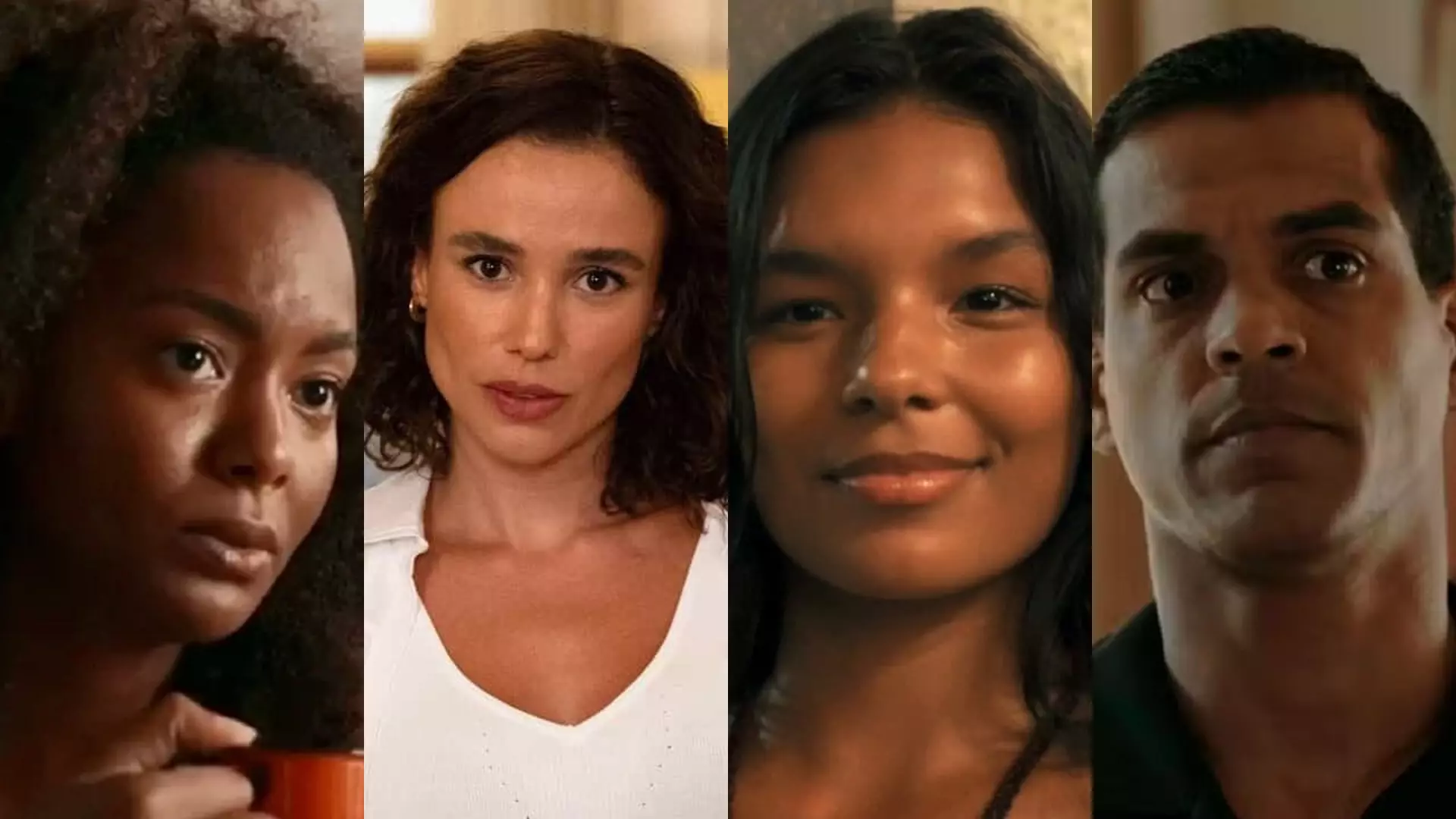 Lu (Eli Ferreira), Kika (Juliane Araújo), Ritinha (Mell Muzzillo) e José Bento (Marcello Melo Jr) em Renascer