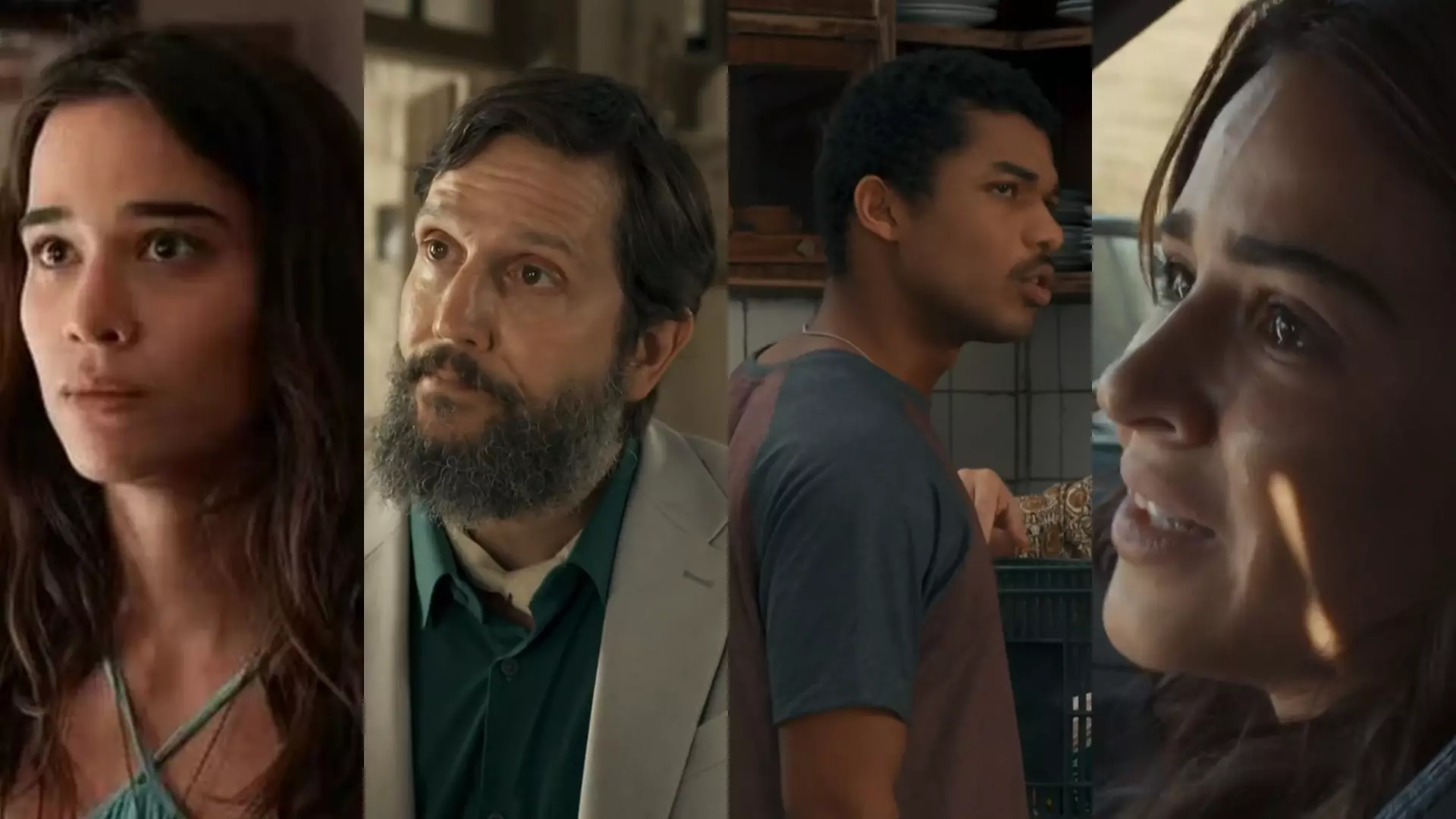 Mariana (Theresa Fonseca), Egídio (Vladimir Brichta), João Pedro (Juan Paiva) e Sandra (Giullia Buscacio) de Renascer