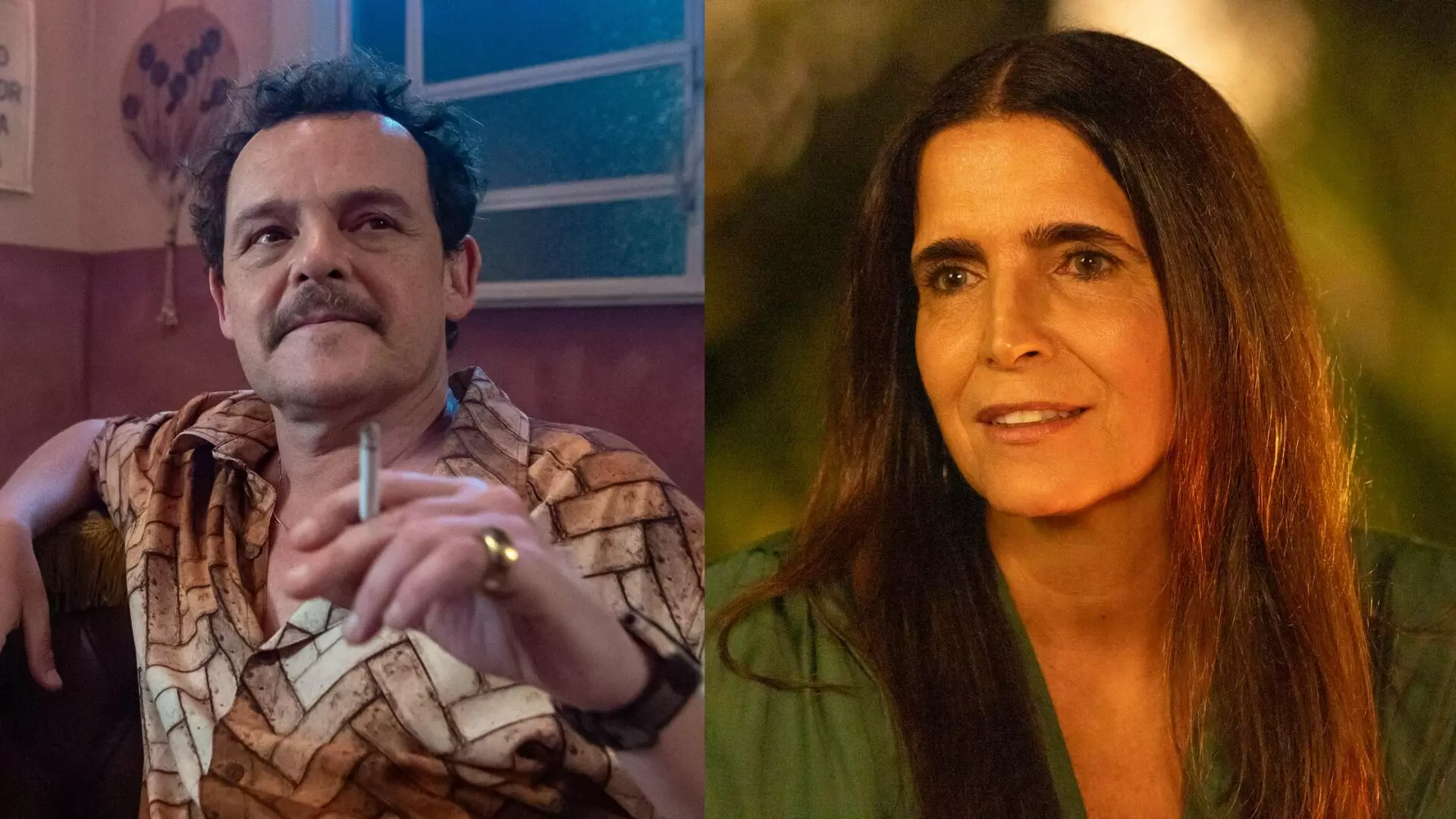 Norberto (Matheus Nachtergaele) e Aurora (Malu Mader) em Renascer