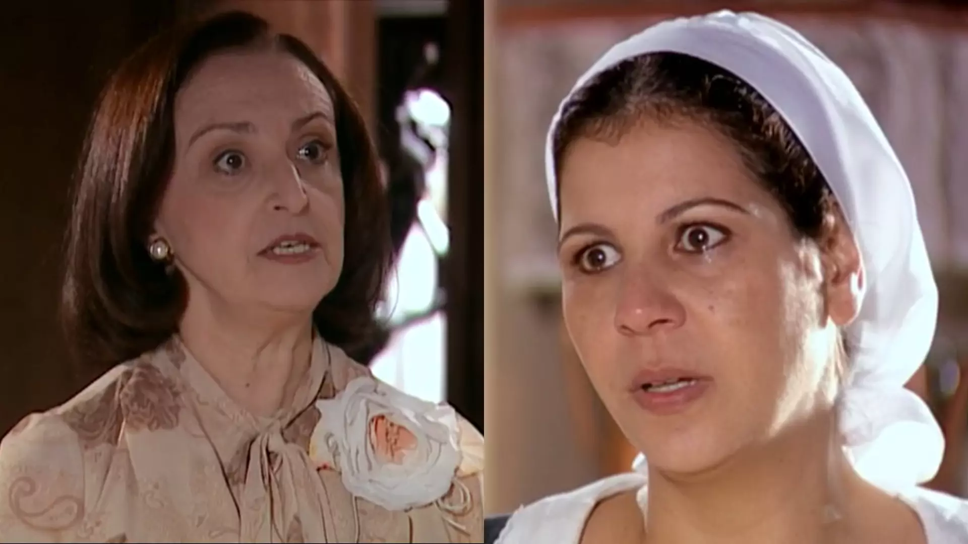 Débora (Ana Lucia Torre) e Zulmira (Carla Daniel) de Alma Gêmea