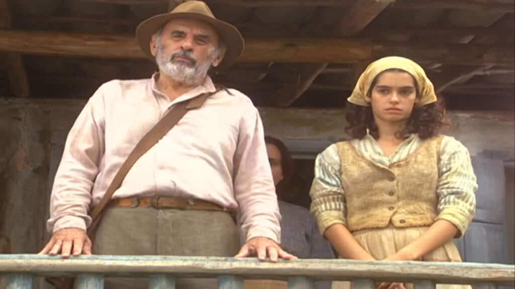 Felício (Sebastião Vasconcelos) e Tina (Maria Flor) em Cabocla