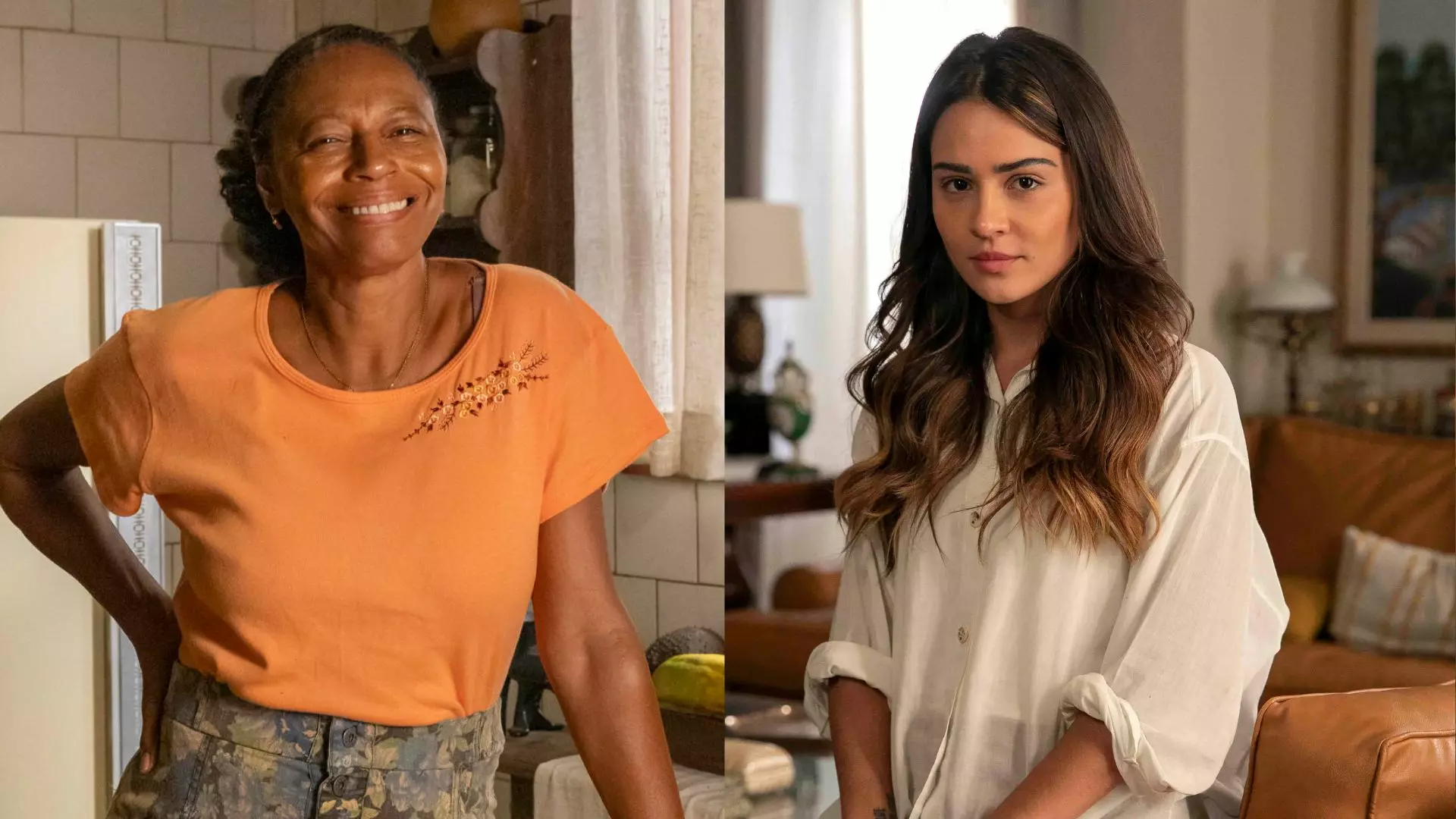 Inácia (Edvana Carvalho) e Sandra (Giullia Buscacio) em Renascer