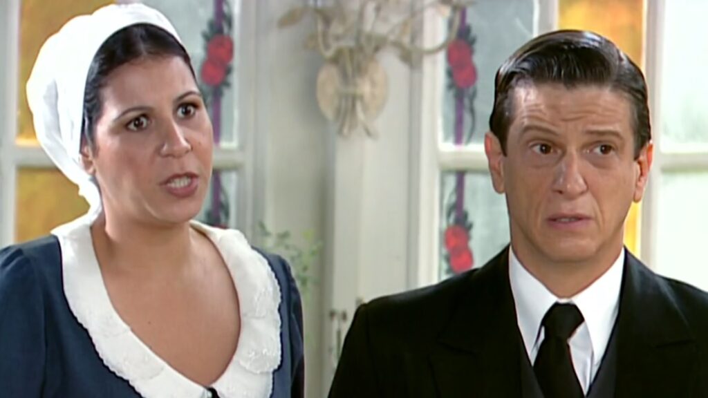 Zulmira (Carla Daniel) e Eurico (Ernesto Piccolo) de Alma Gêmea