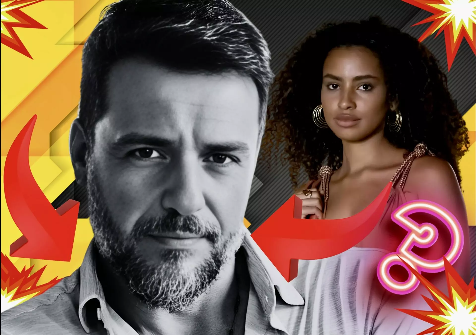 Molina (Rodrigo Lombardi) e Viola (Gabz) em Mania de Você