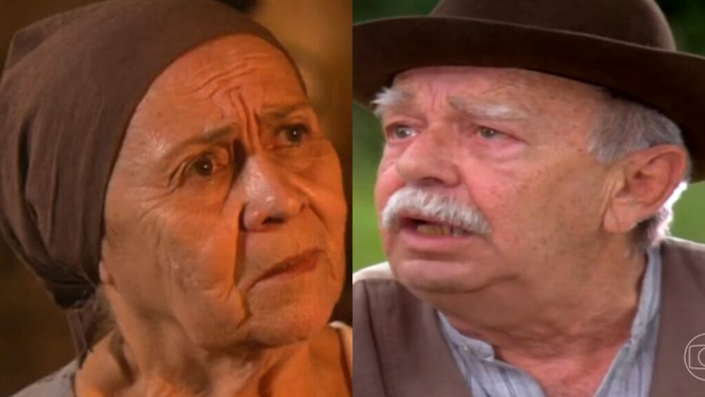 Almerinda (Ilva Niño) e Nardo (Emiliano Queiroz) de Alma Gêmea