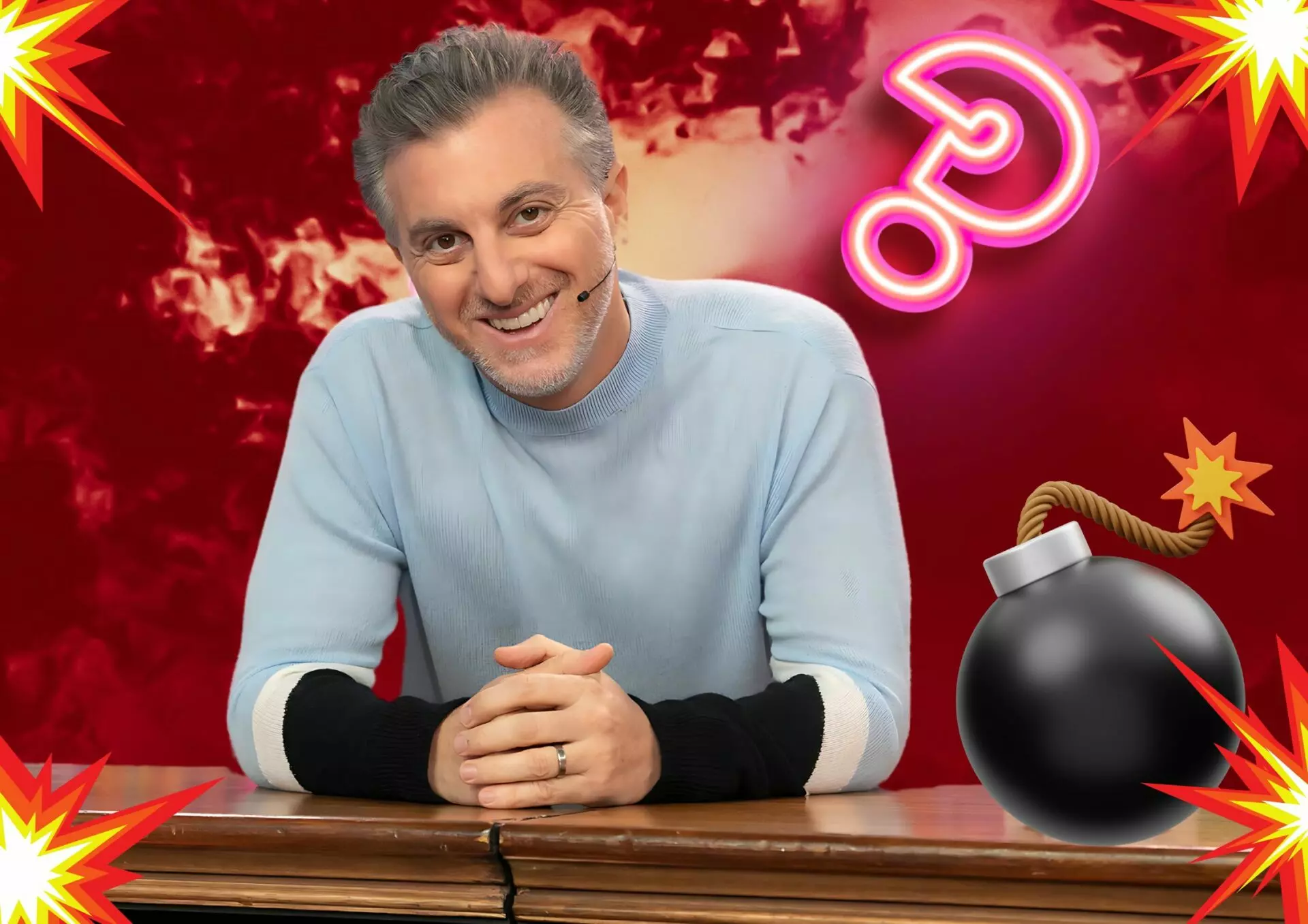 Luciano Huck nos bastidores da Globo