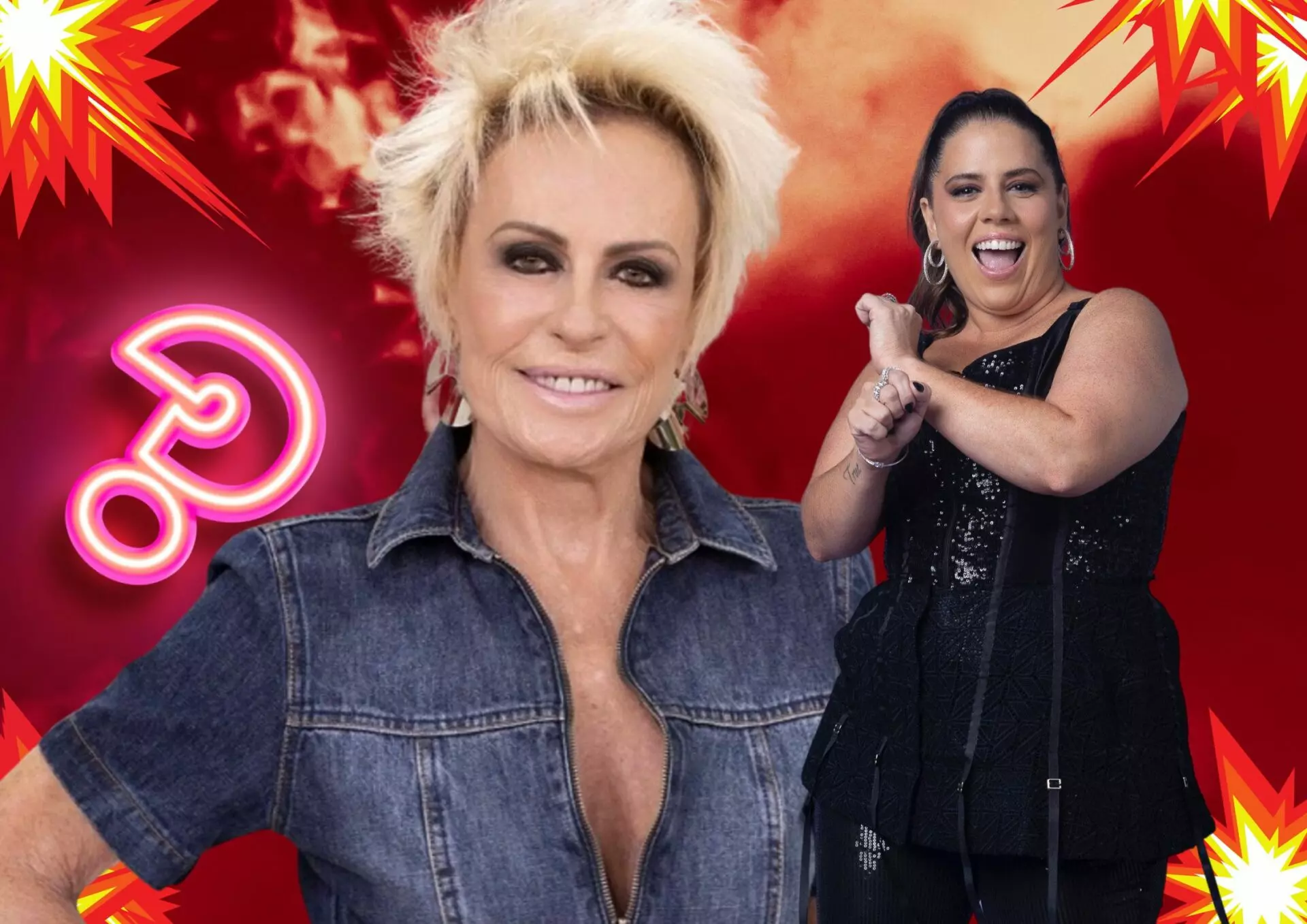 Tati Machado e Ana Maria Braga nos bastidores da Globo