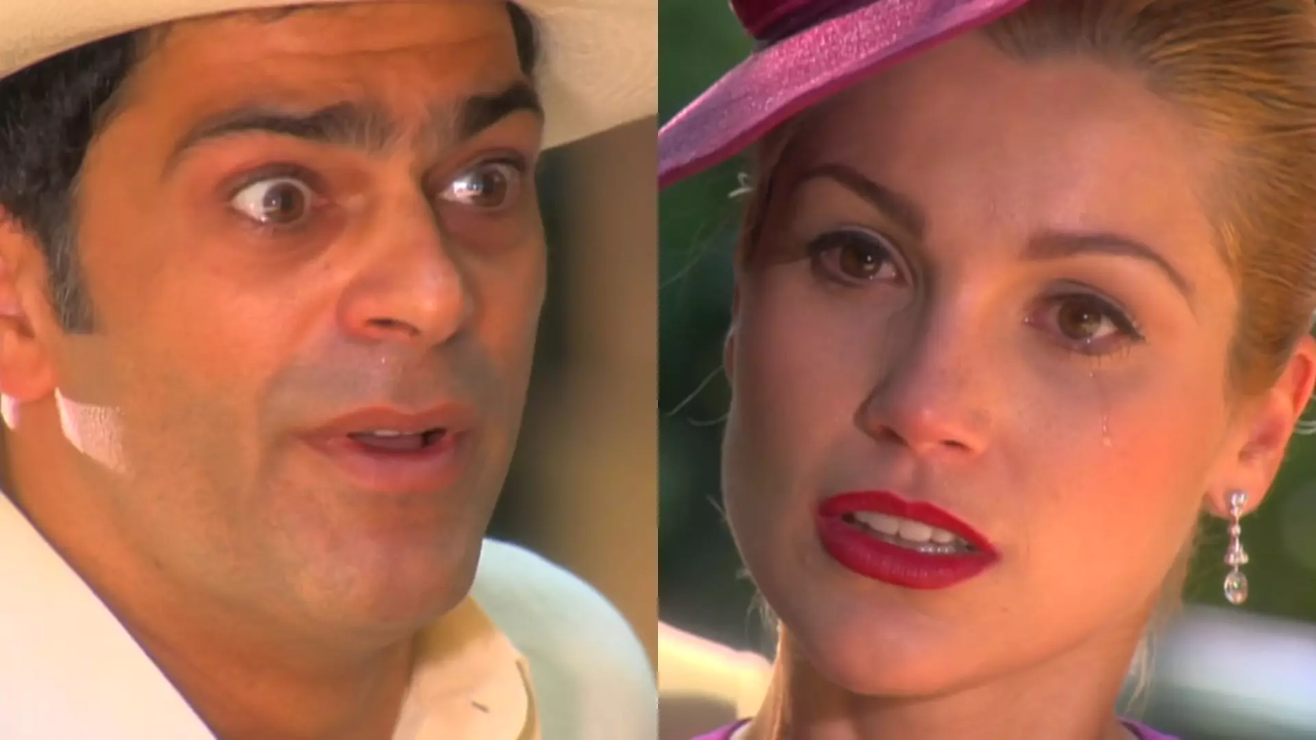 Rafael (Eduardo Moscovis) e Cristina (Flávia Alessandra) de Alma Gêmea