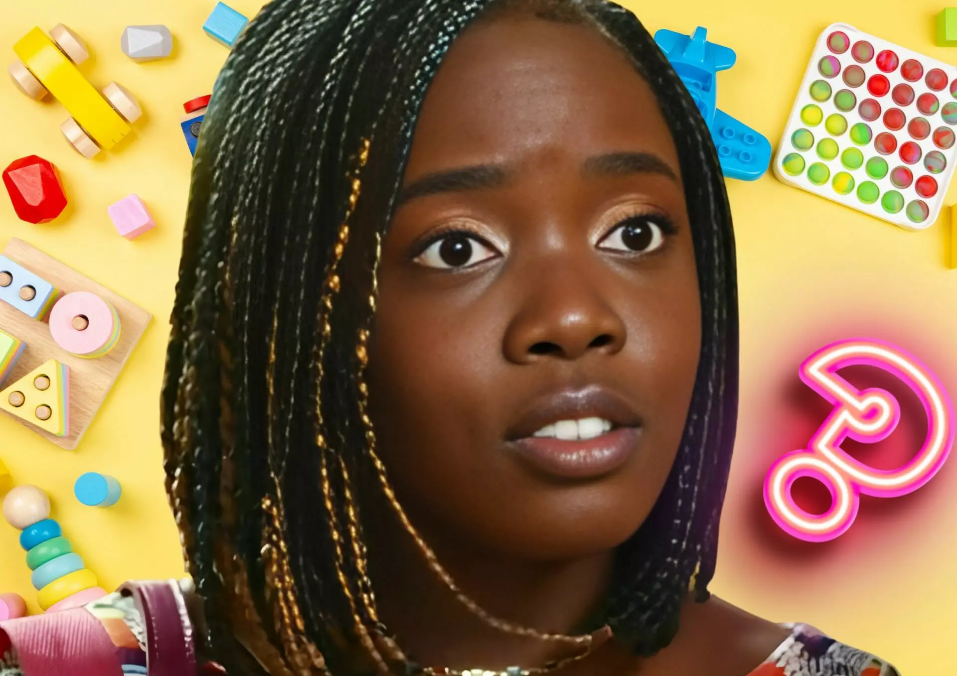 Clara Moneke nos bastidores da Globo