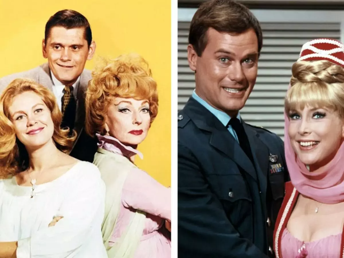 Protagonistas das séries A Feiticeira (esquerda) e Jeannie É Um Gênio (direita)