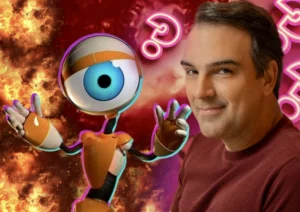Tadeu Schmidt nos bastidores do BBB