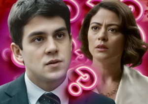 Clarice (Carol Castro) e Cássio Cavalcanti (Daniel Rangel) em Garota do Momento