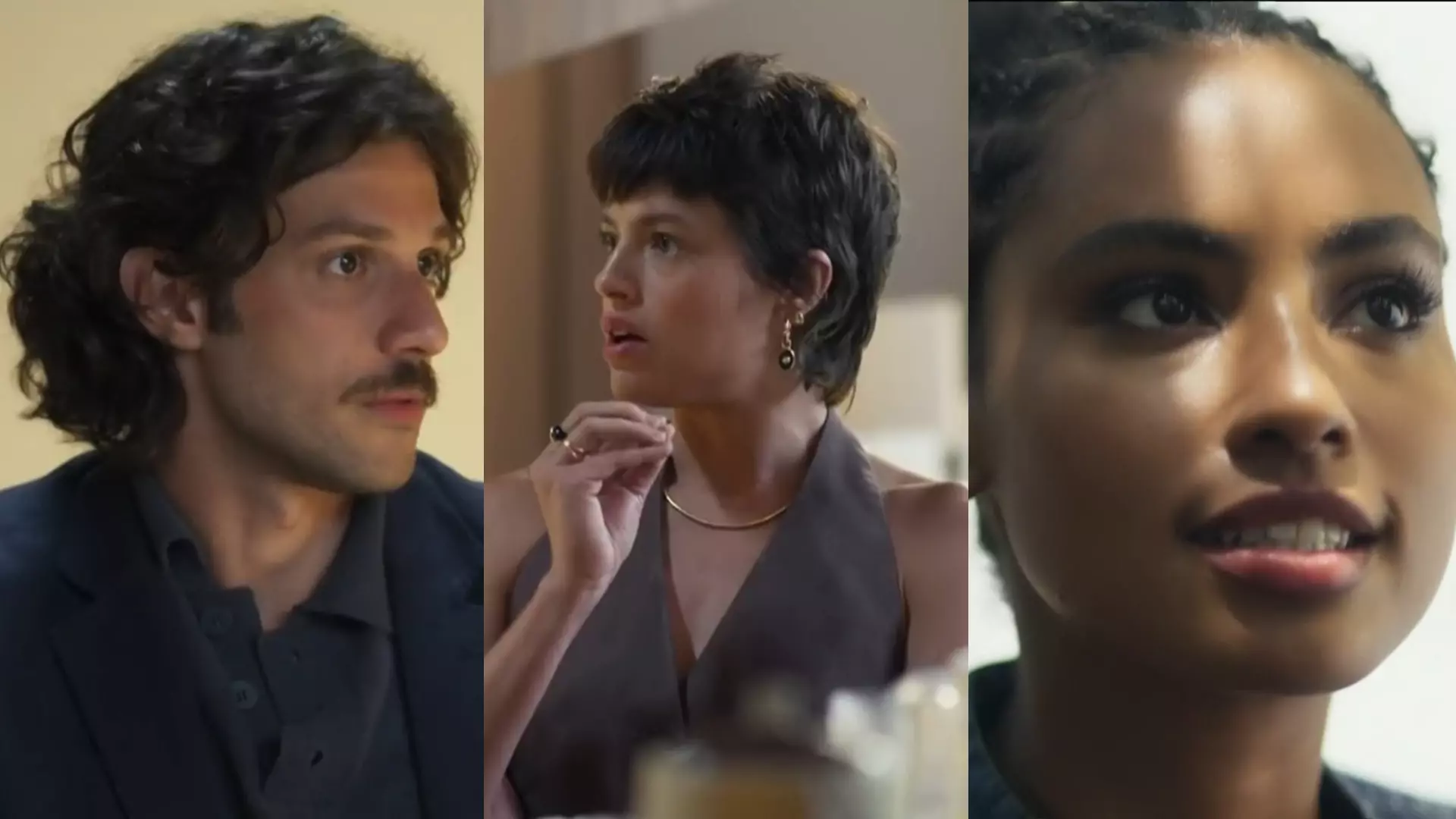 Mavi (Chay Suede), Luma (Agatha Moreira) e Viola (Gabz) de Mania de Você