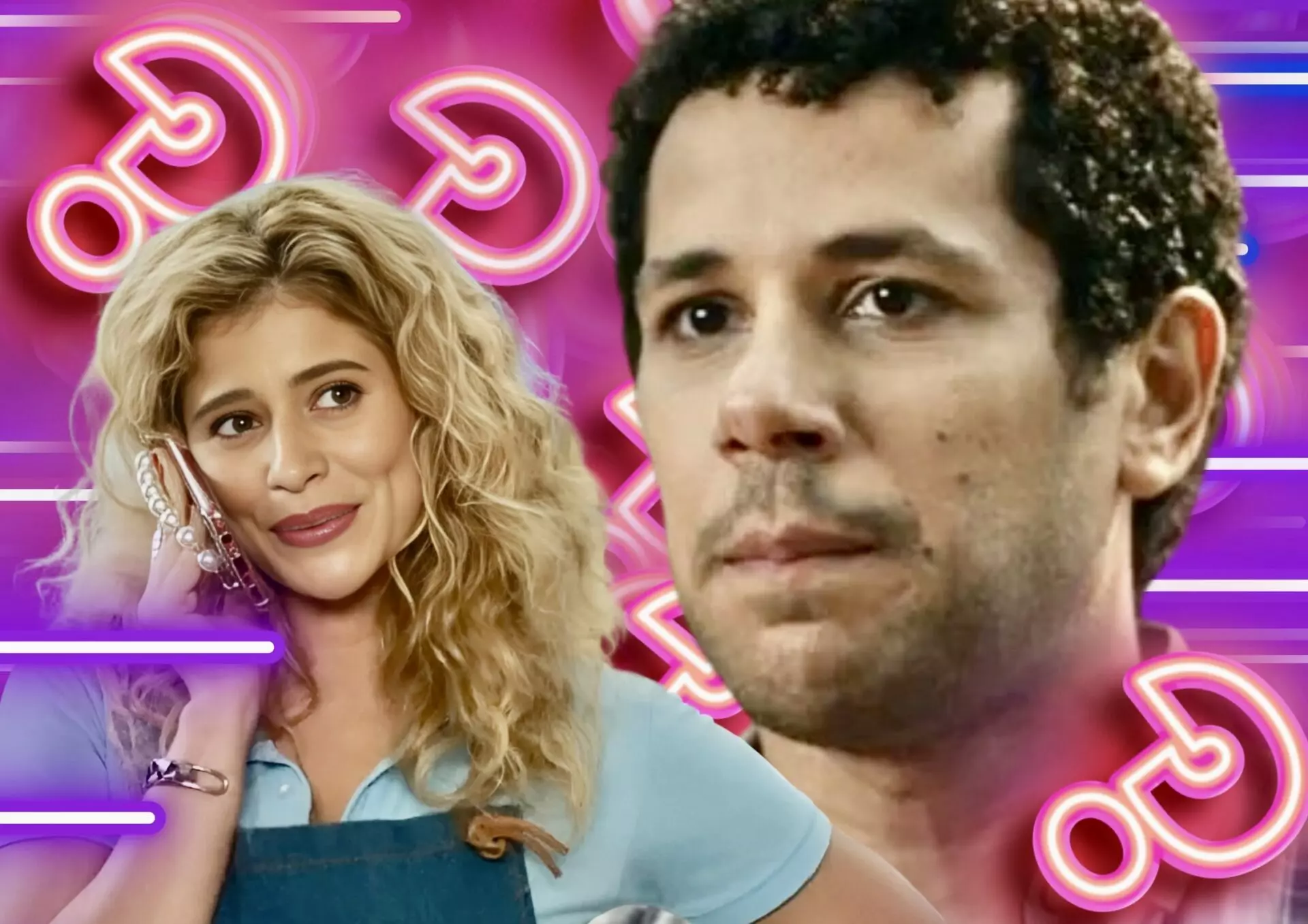 Roxelle (Isadora Cruz) e Chico (Amaury Lorenzo) em Volta por Cima