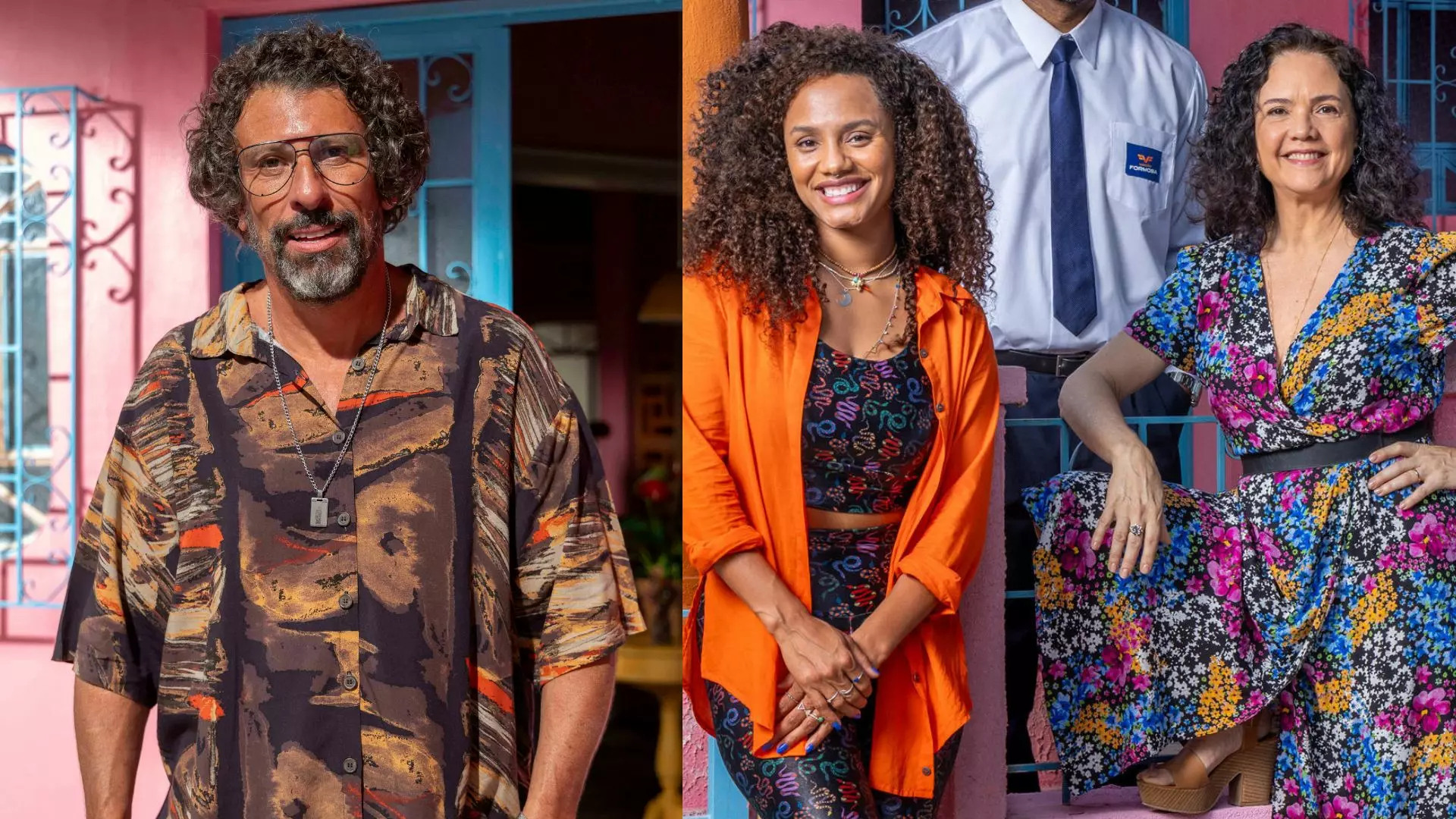 Osmar (Milhem Cortaz); Madá (Jessica Ellen) e Doralice (Tereza Seiblitz) em Volta por Cima