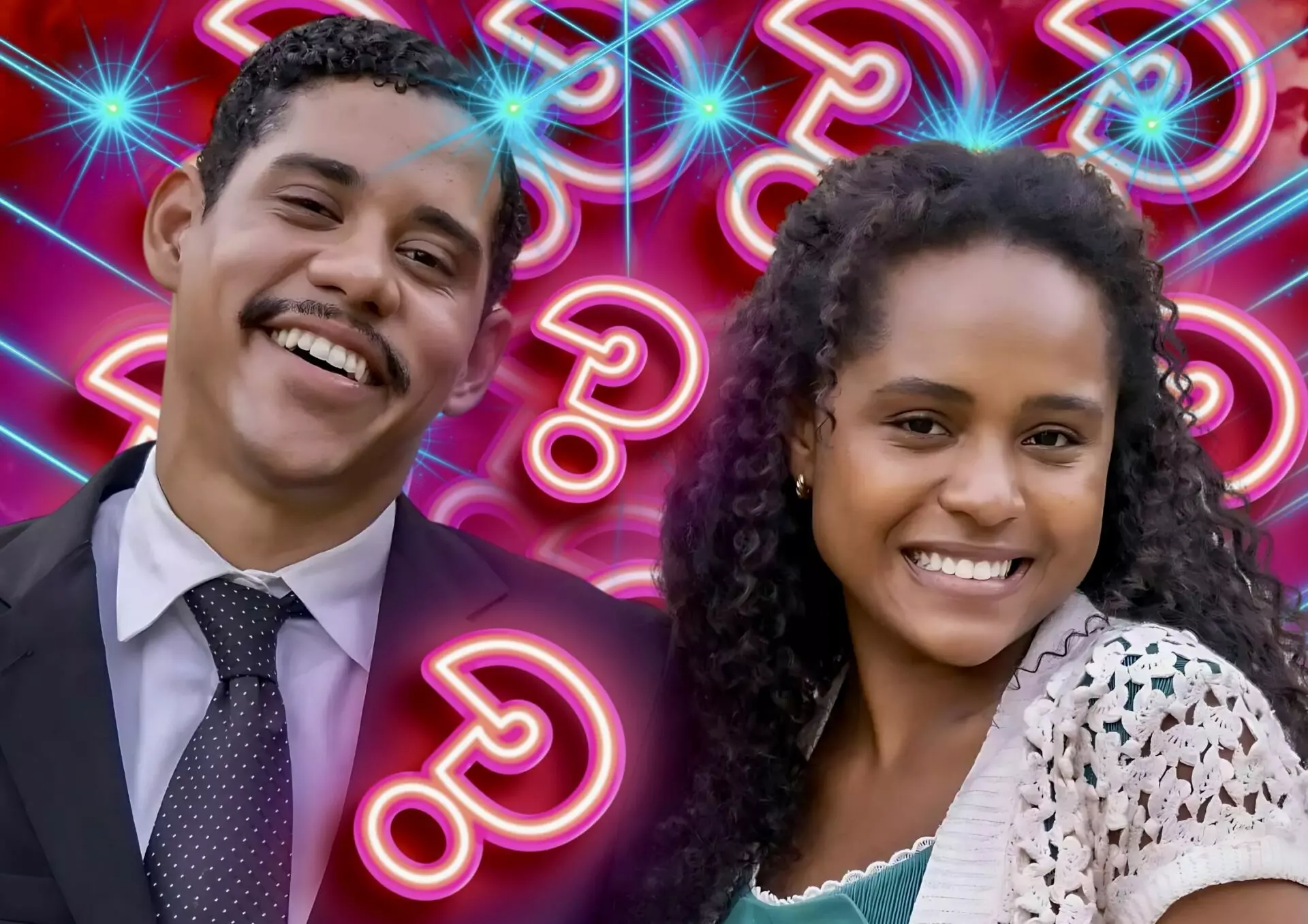 Beatriz (Duda Santos) e Basílio (Cauê Campos) em Garota do Momento
