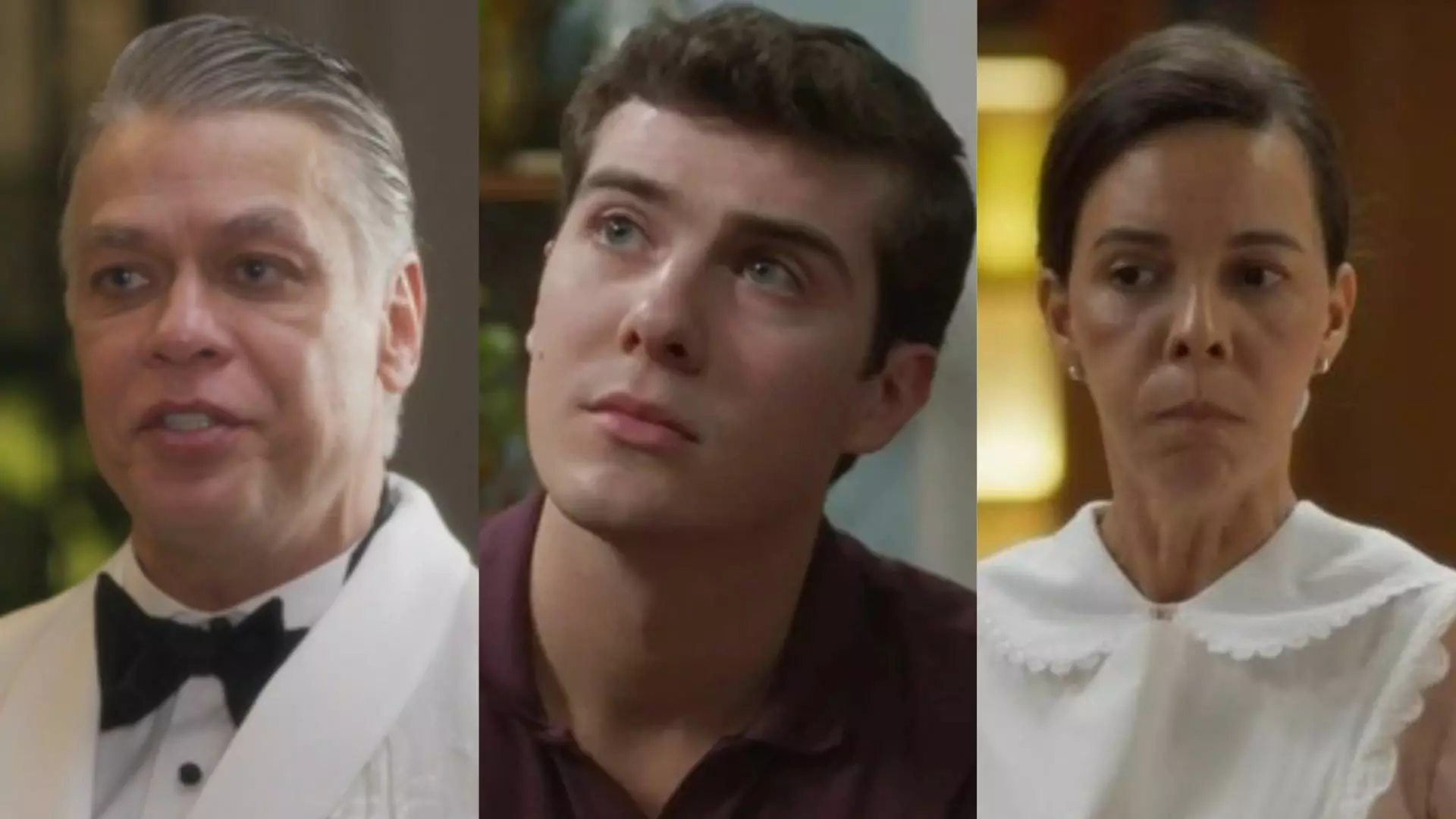Juliano (Fábio Assunção), Edu (Caio Manhente) e Jacira (Flávia Reis) em Garota do Momento