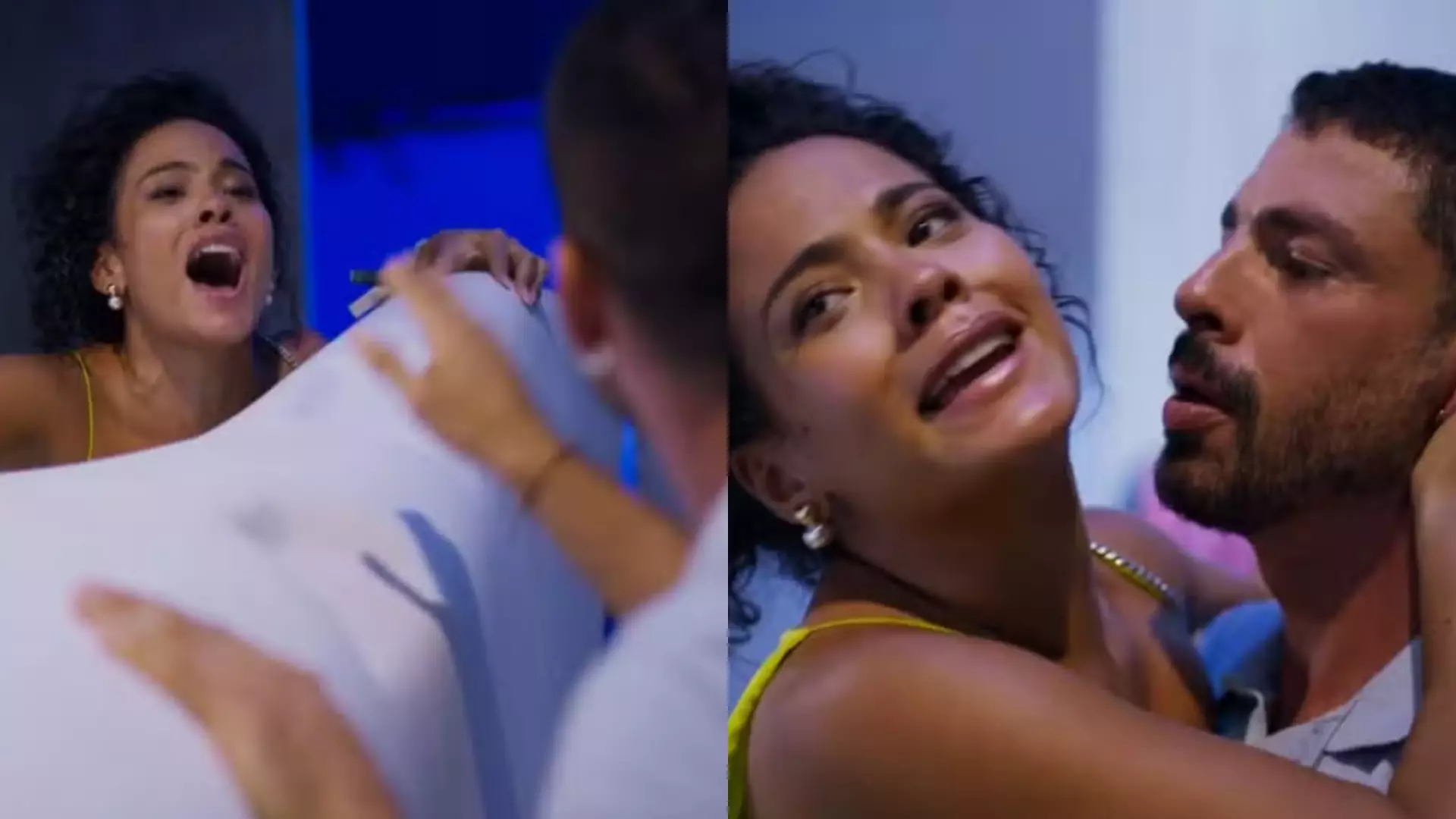 Maria de Fátima (Bella Campos) e César (Cauã Reymond) de Vale Tudo