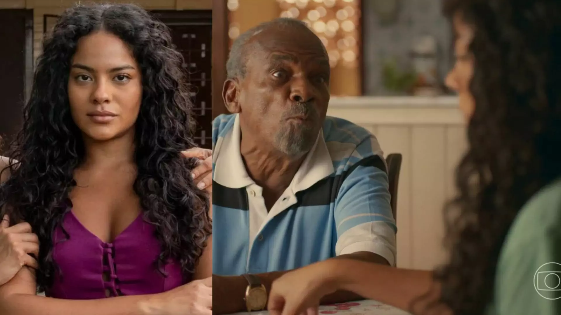 Maria de Fátima (Bella Campos) e Salvador (Antônio Pitanga) em Vale Tudo