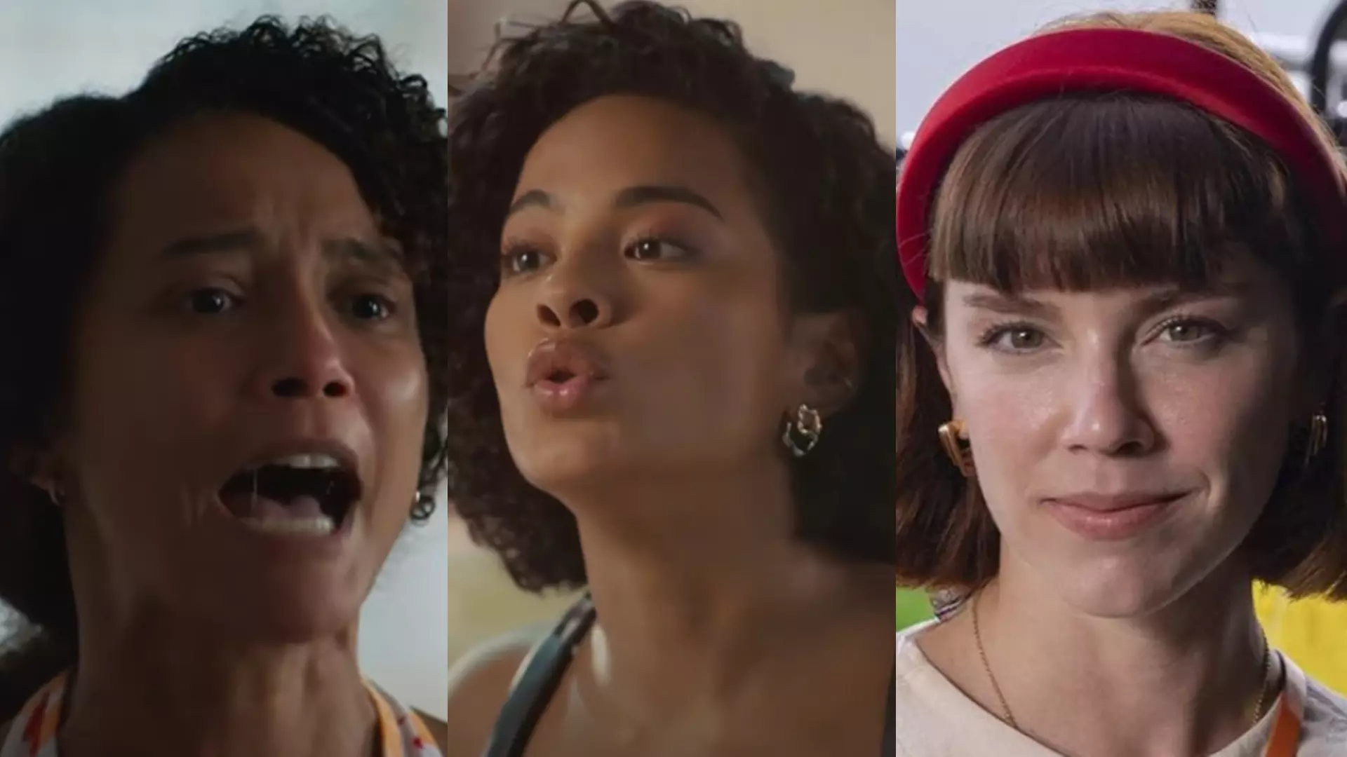 Raquel (Taís Araujo), Maria de Fátima (Bella Campos) e Solange (Alice Wegmann) de Vale Tudo