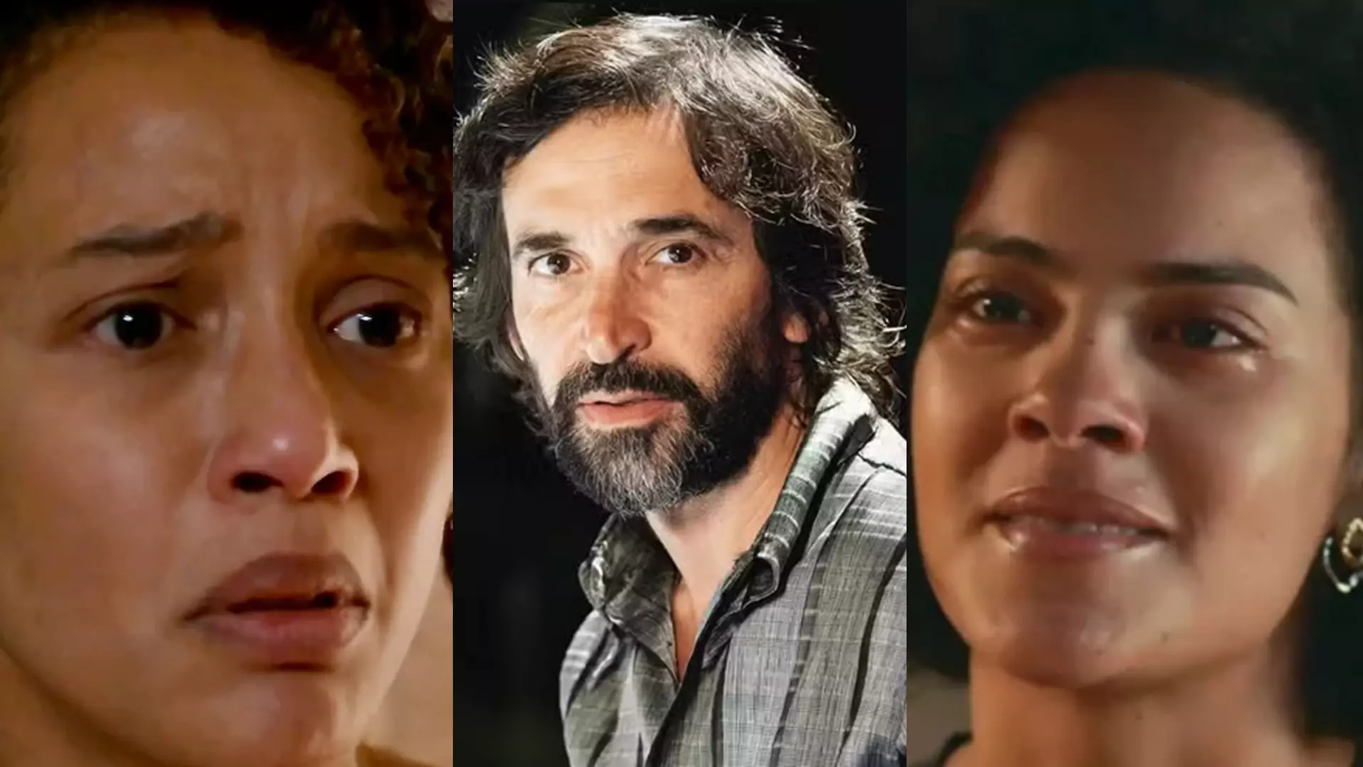 Raquel (Taís Araujo), Rubinho (Julio Andrade) e Maria de Fátima (Bella Campos) de Vale Tudo