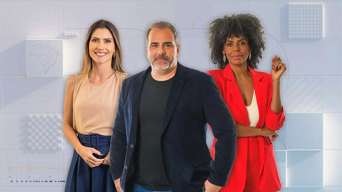 Patricia Rocha, Rodrigo Alvarez e Cynthia Martins, do Bora Brasil